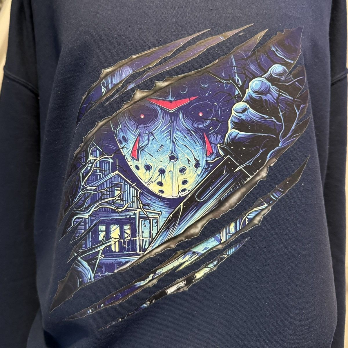 Vintage Jason, Halloween Slasher, Unisex, Retro Pullover Sweatshirt Size US L / EU 52-54 / 3 - 11 Thumbnail