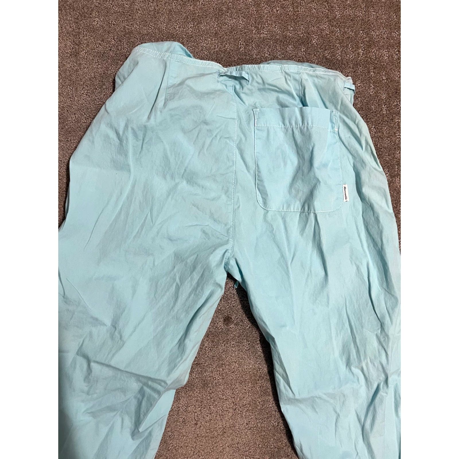 Abercrombie & Fitch Abercrombie & Fitch Tie Waist & Ankle Crop Pants 4 Blue Aqua Women's Cropped Pants Size 27" / US 4 / IT 40 - 4 Thumbnail