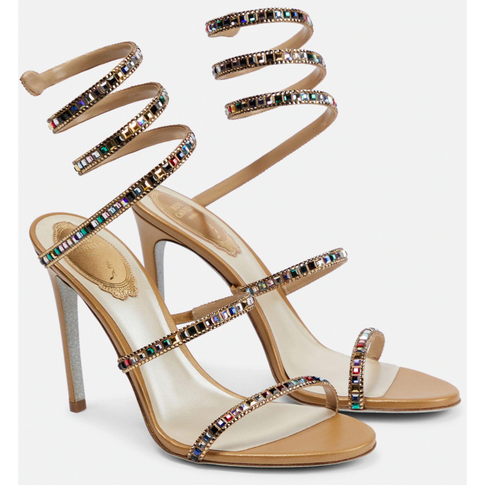 Rene Caovilla Cleo Crystal Ankle Strap Sandal Heel Pump 37.5 Size US 7.5 / IT 37.5 - 1 Thumbnail