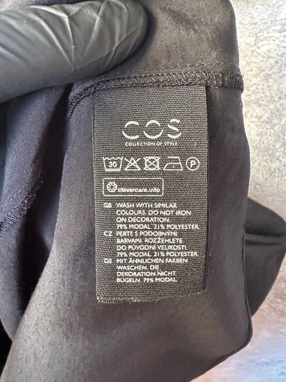 Cos COS A-line Top With Smocked Detail Black Blouse Long Sleeve Size M / US 6-8 / IT 42-44 - 12 Thumbnail