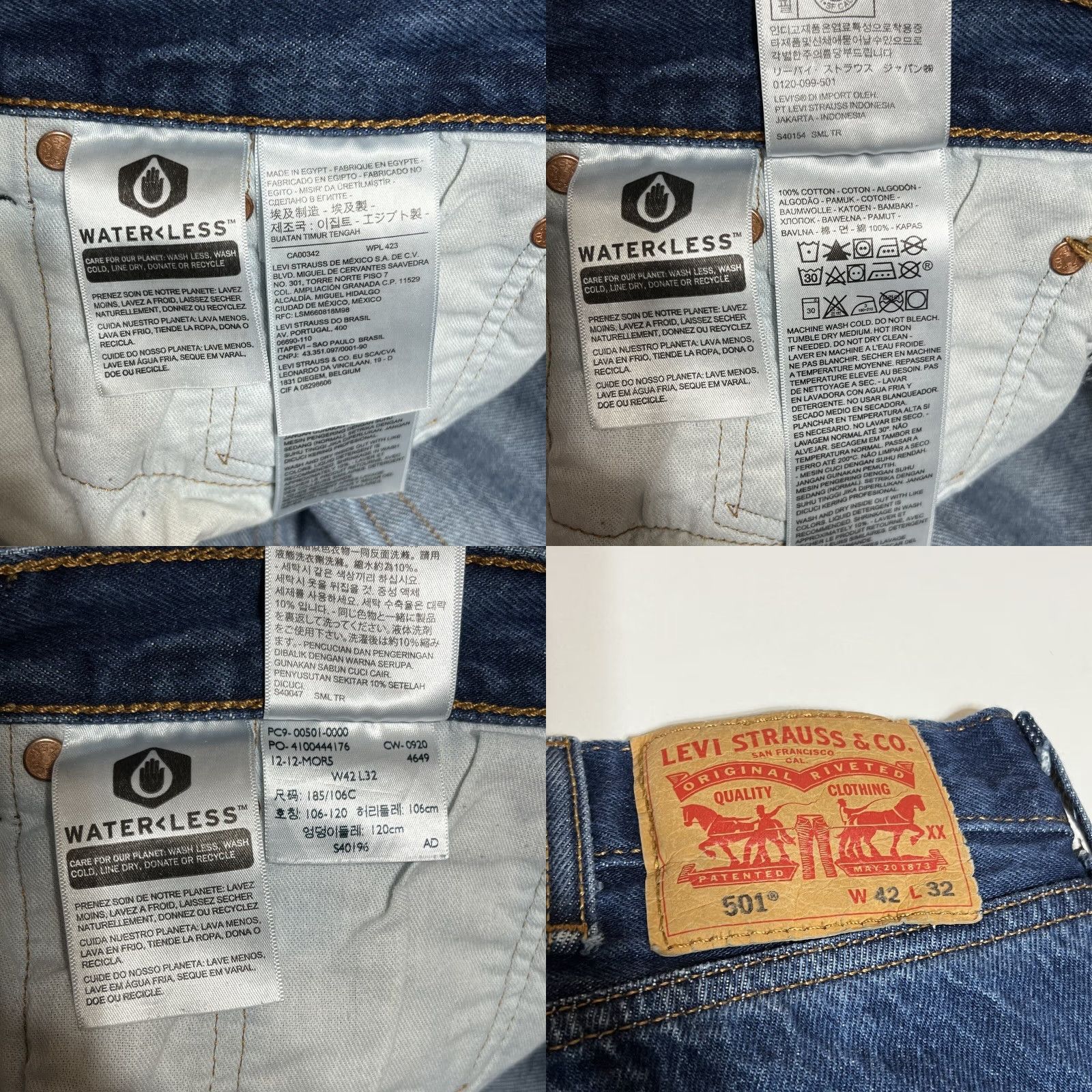 Levi's VINTAGE Levi's 501 Jeans Mens Regular Straight Distressed Blue Denim 42x32 42x29 Button Fly 501 Model Jeans Mens Size US 42 / EU 58 - 8 Thumbnail