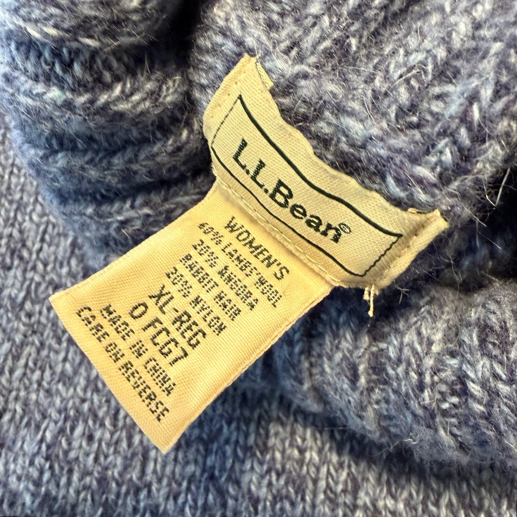 Vintage VINTAGE LL Bean Turtleneck Sweater Merino Wool Angora Womens XL Rabbit Hair Blue Size XL / US 12-14 / IT 48-50 - 3 Thumbnail