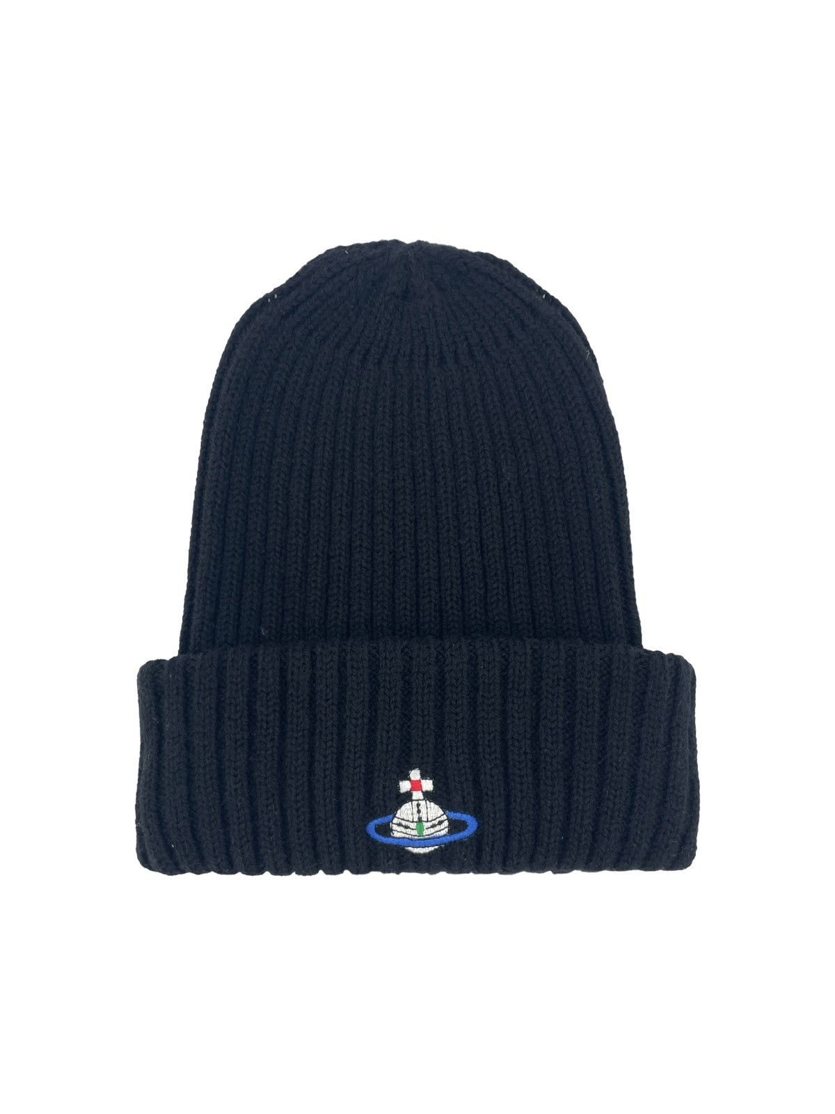 image of Vivienne Westwood Wool Knit Orb Hat in Black, Men's