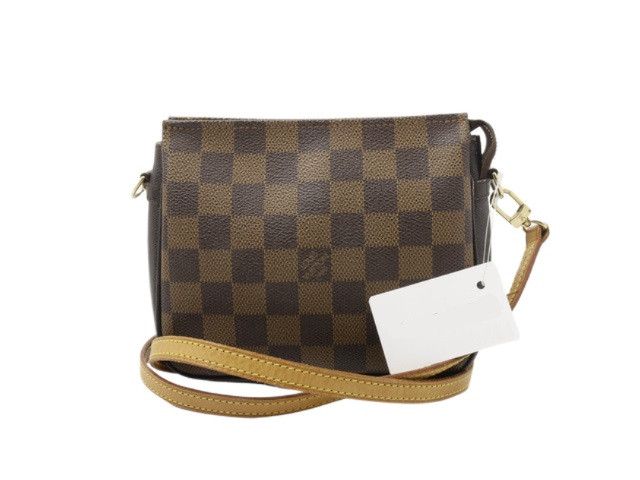 Louis Vuitton Trousse Damier Ebene w/Vachetta Strap Pochette