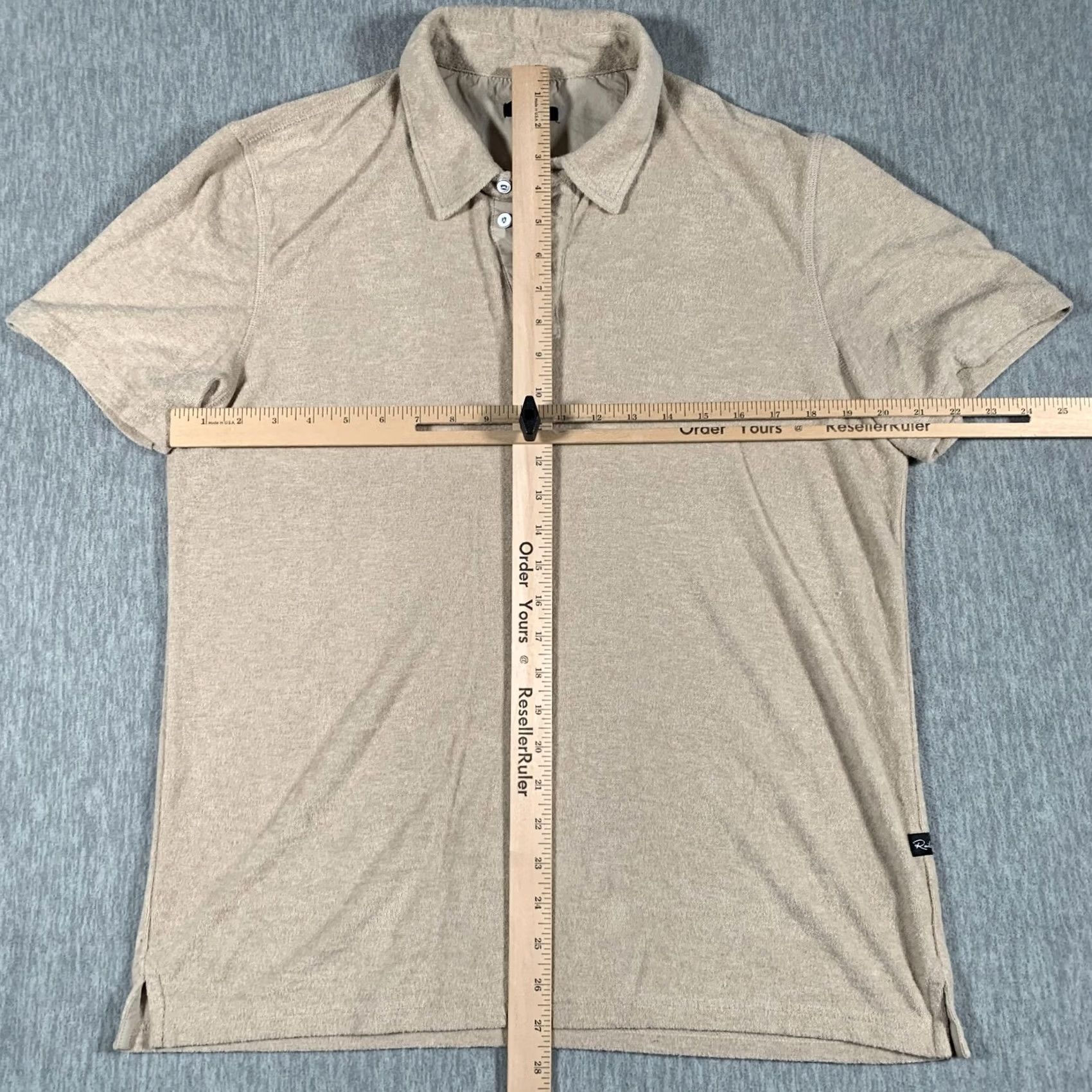 Rails Rails Polo Shirt Mens Medium Beige Terry Cloth Textured Short Sleeve Casual Polo Shirt Rails Logo Tab Short Sleeve Mens Medium Beige Solid 100% Cotton Size US M / EU 48-50 / 2 - 7 Thumbnail