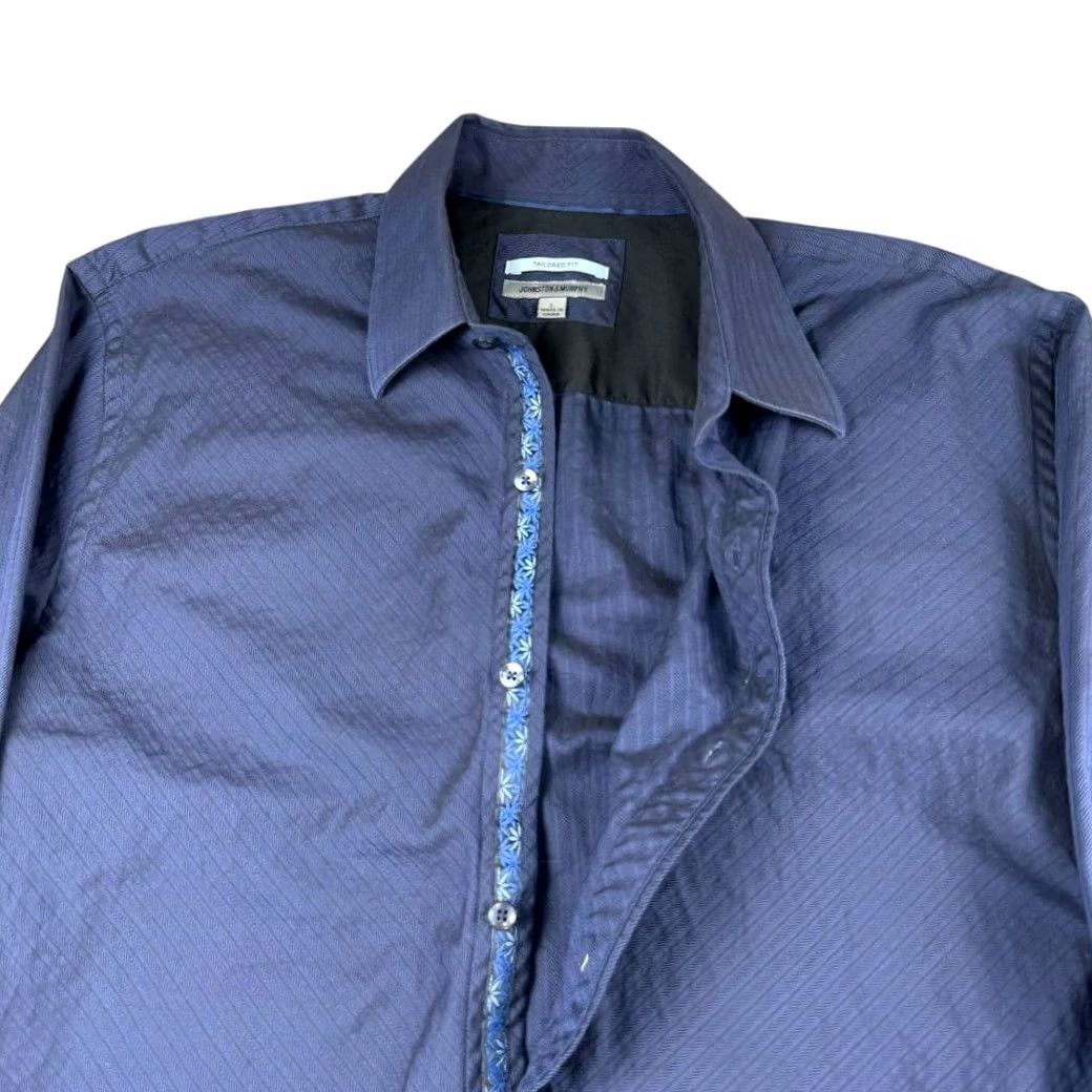 Johnston & Murphy Johnston & Murphy Shirt Men's Large Gingham Button Down Tailored Fit Flip Cuff Size US L / EU 52-54 / 3 - 6 Thumbnail