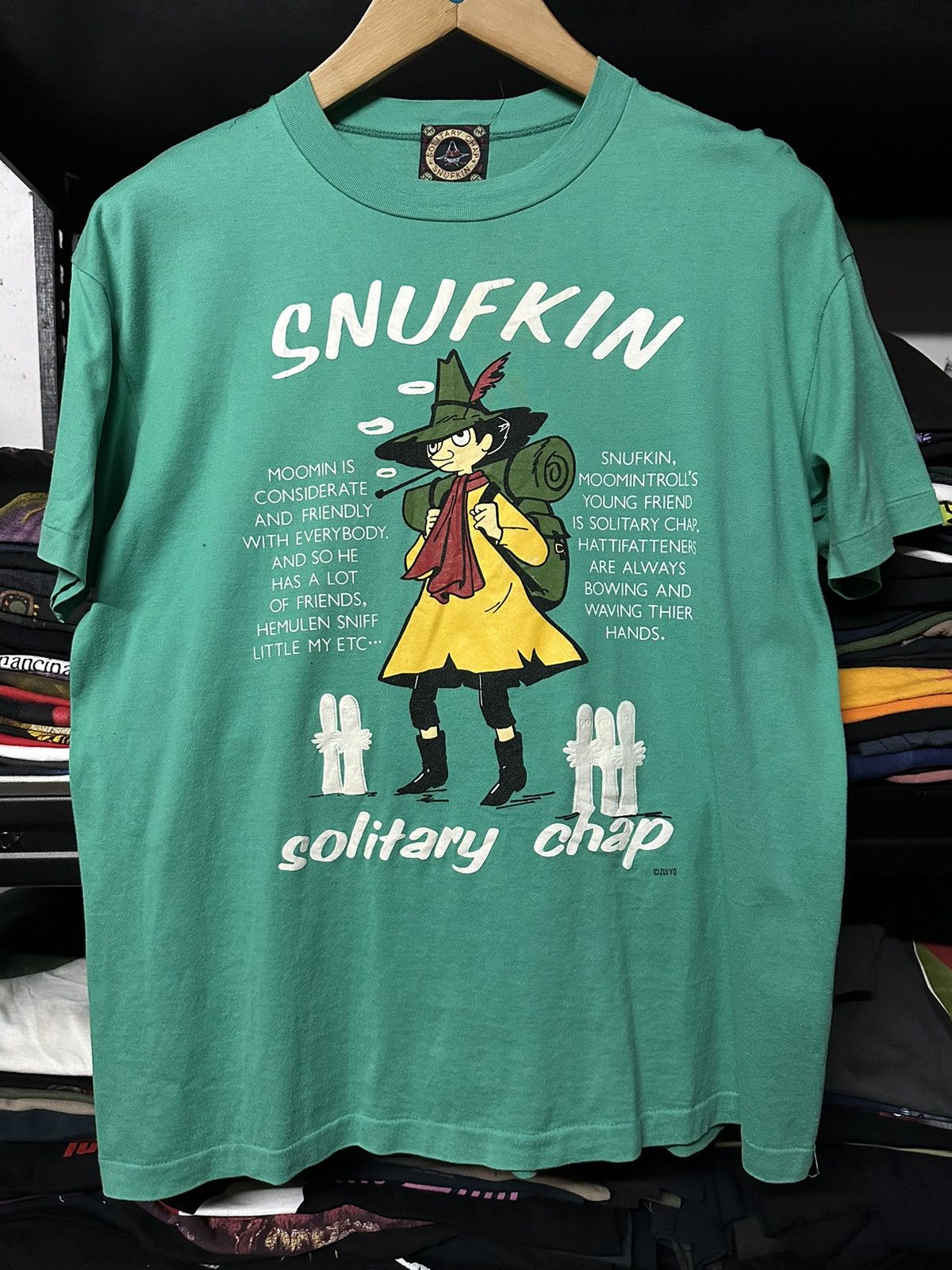 Japanese Brand Vintage 90s Snufkin Solitary Chap By Zuiyo Single Stitch Tee Size US M / EU 48-50 / 2 - 1 Thumbnail