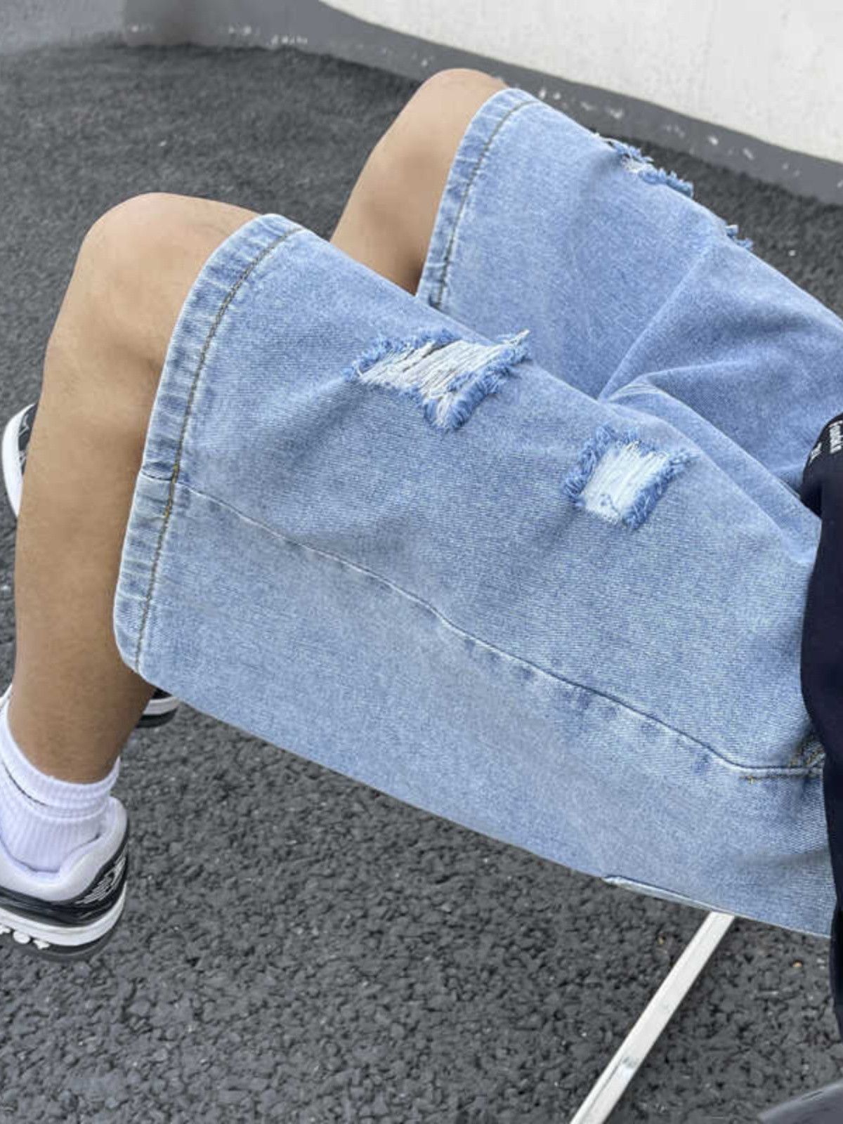 Japanese Brand × Jean Retro loose casual distressed denim shorts Size US 30 / EU 46 - 5 Thumbnail