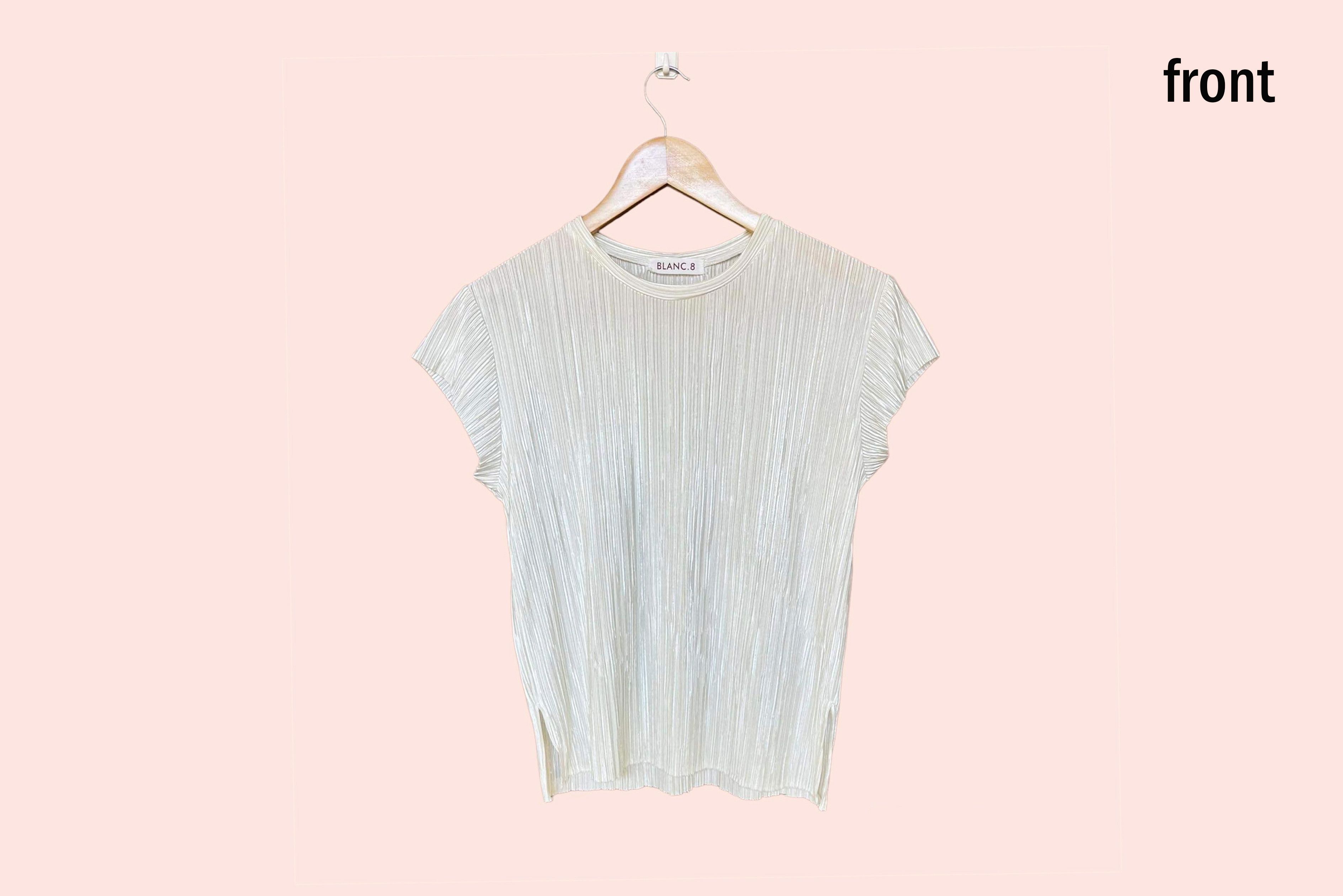 Vintage 90s Y2K Micro Pleat Plissé top, Textured Crinkle Size M / US 6-8 / IT 42-44 - 9 Thumbnail