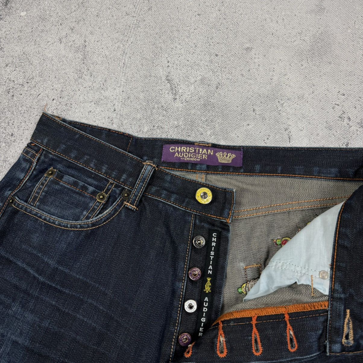 Christian Audigier × Ed Hardy RARE Christian Audigier West Coast Embroidered King Jeans Size US 34 / EU 50 - 13 Thumbnail