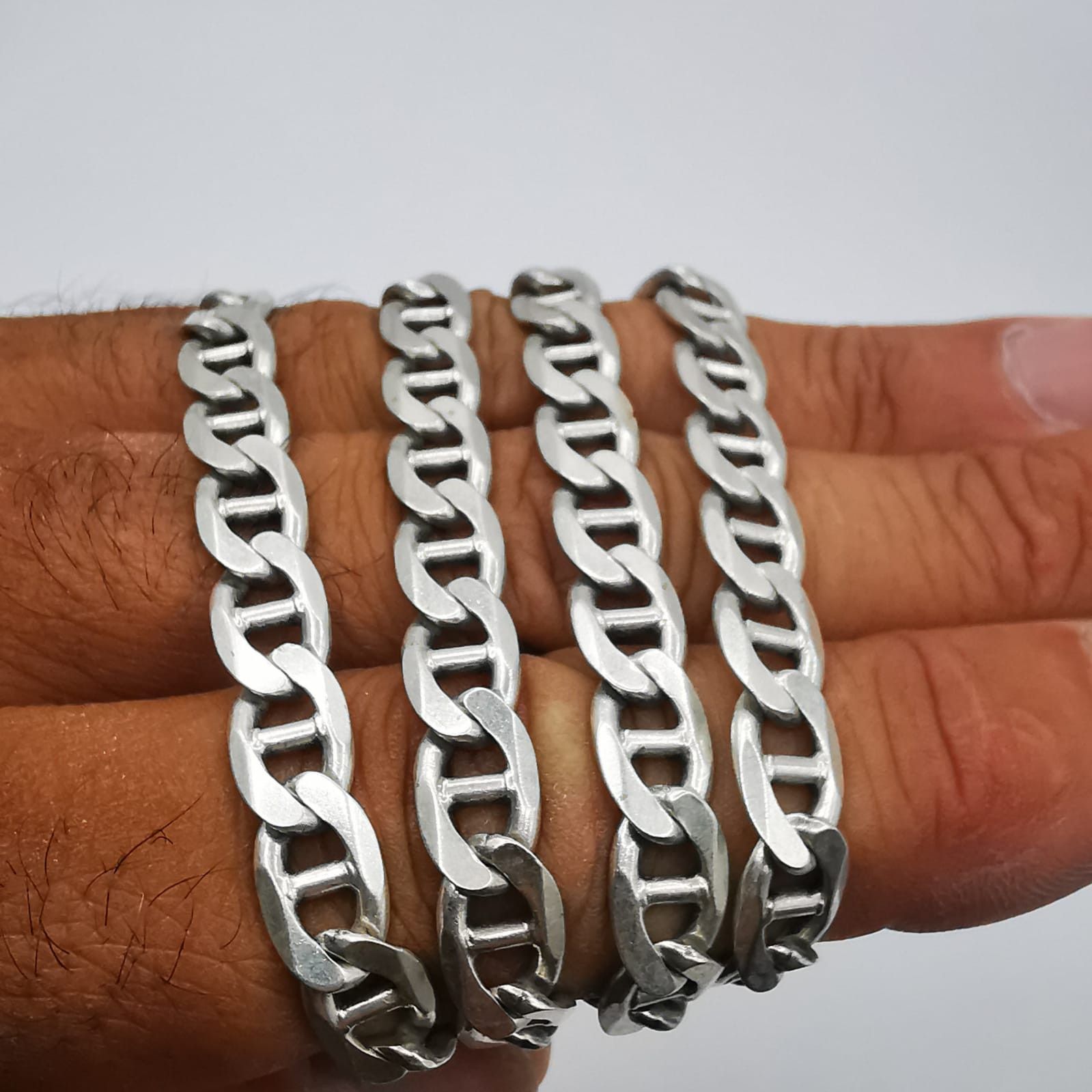 Sterling Silver Vintage Jewelry Chain, 925 Sterling Silver, Signed 43,12g Size ONE SIZE - 6 Thumbnail