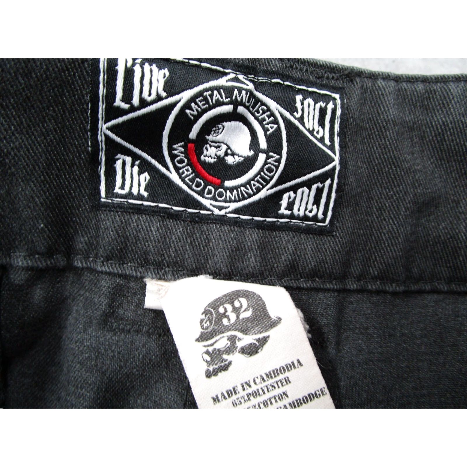 Metal Mulisha Metal Mulisha Shorts Men Regular Gray 32 Chino Cotton Stretch Flat Front Beach Skate Punk 90s Mens Size US 32 / EU 48 - 2 Thumbnail