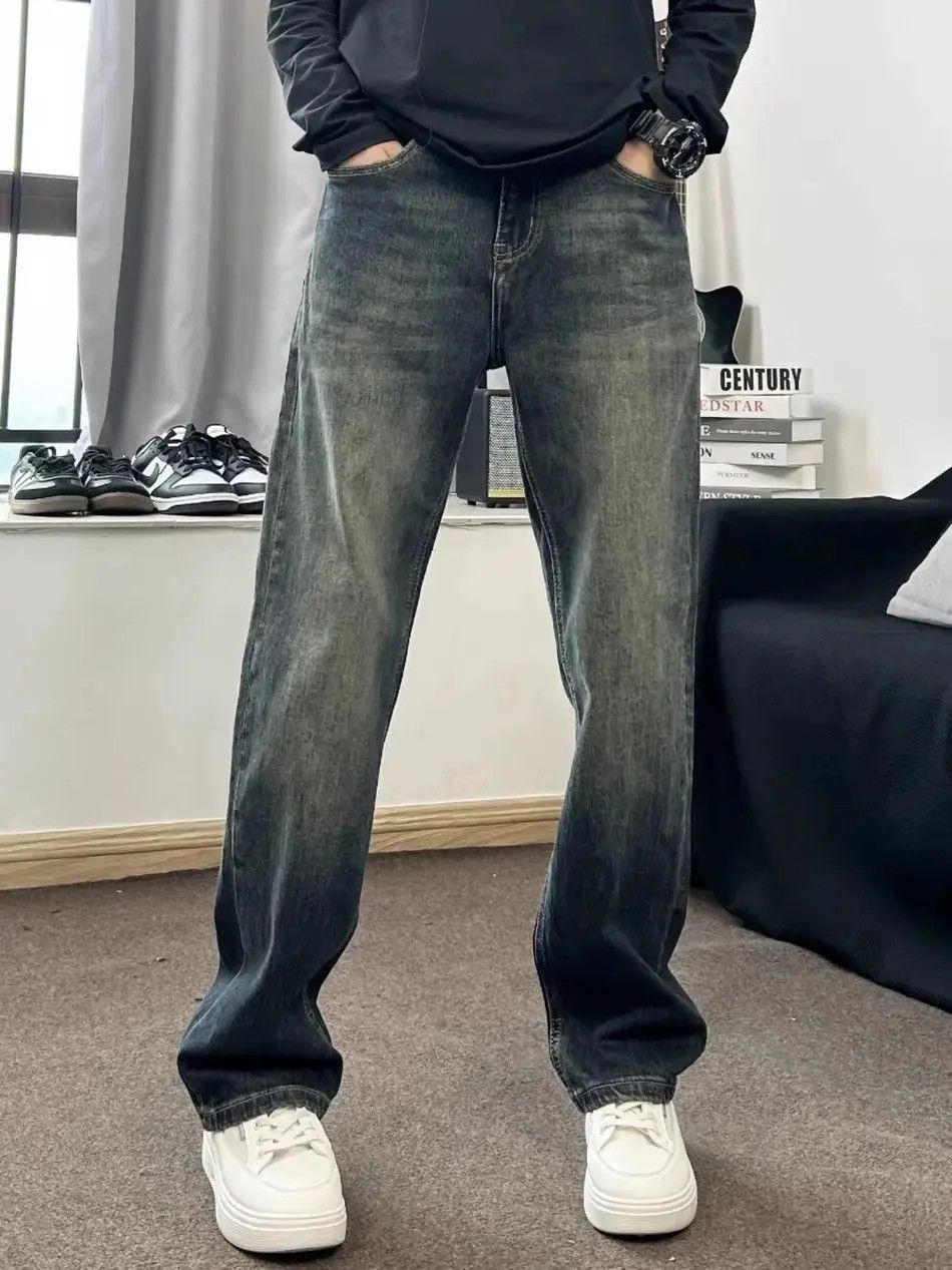 Japanese Brand Retro casual washed straight leg jeans Size US 32 / EU 48 - 1 Thumbnail