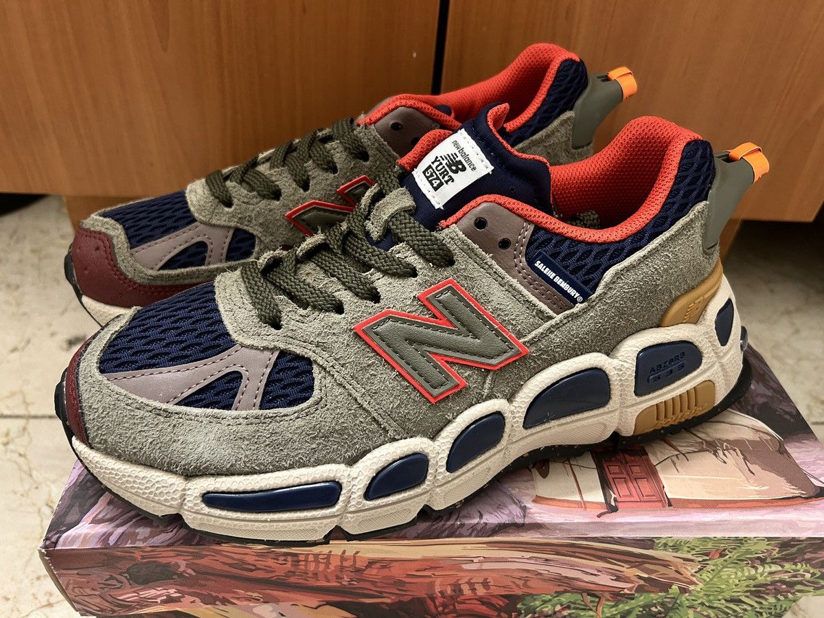 image of New Balance 574 he Bembury Yurt Team Forest Green Shoes in Olive, Men's (Size 8)