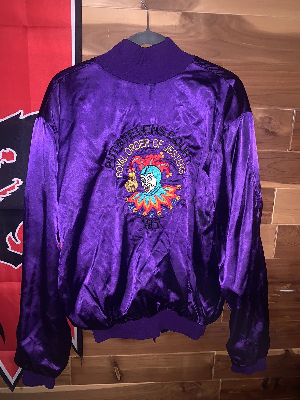 Other × Vintage Purple Satin Bomber Jacket Fully Embroidered Size US L / EU 52-54 / 3 - 1 Thumbnail