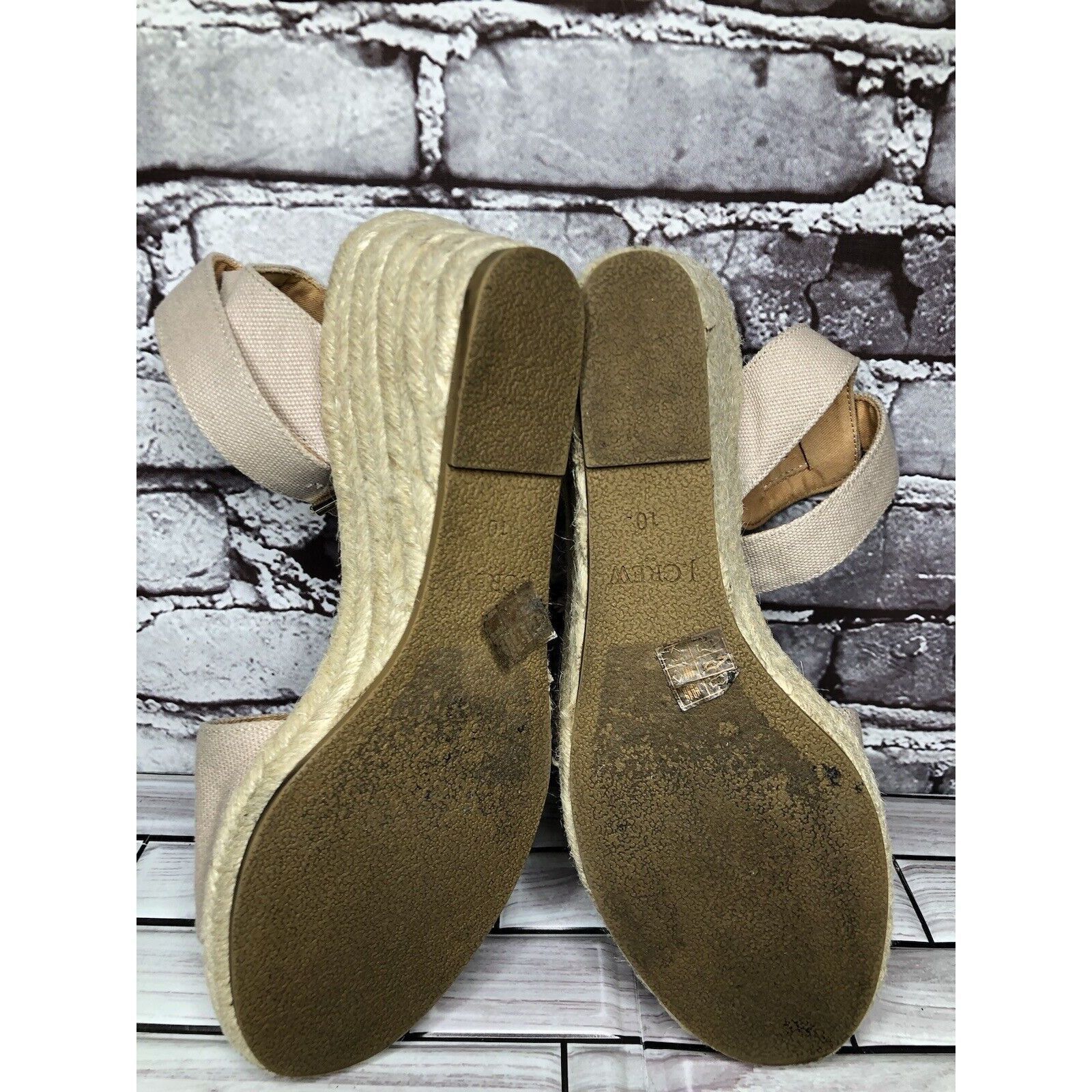 J.Crew J Crew Khaki Beige Fabric Buckle Ankle Strap Espadrilles San Size US 10 / IT 40 - 6 Thumbnail
