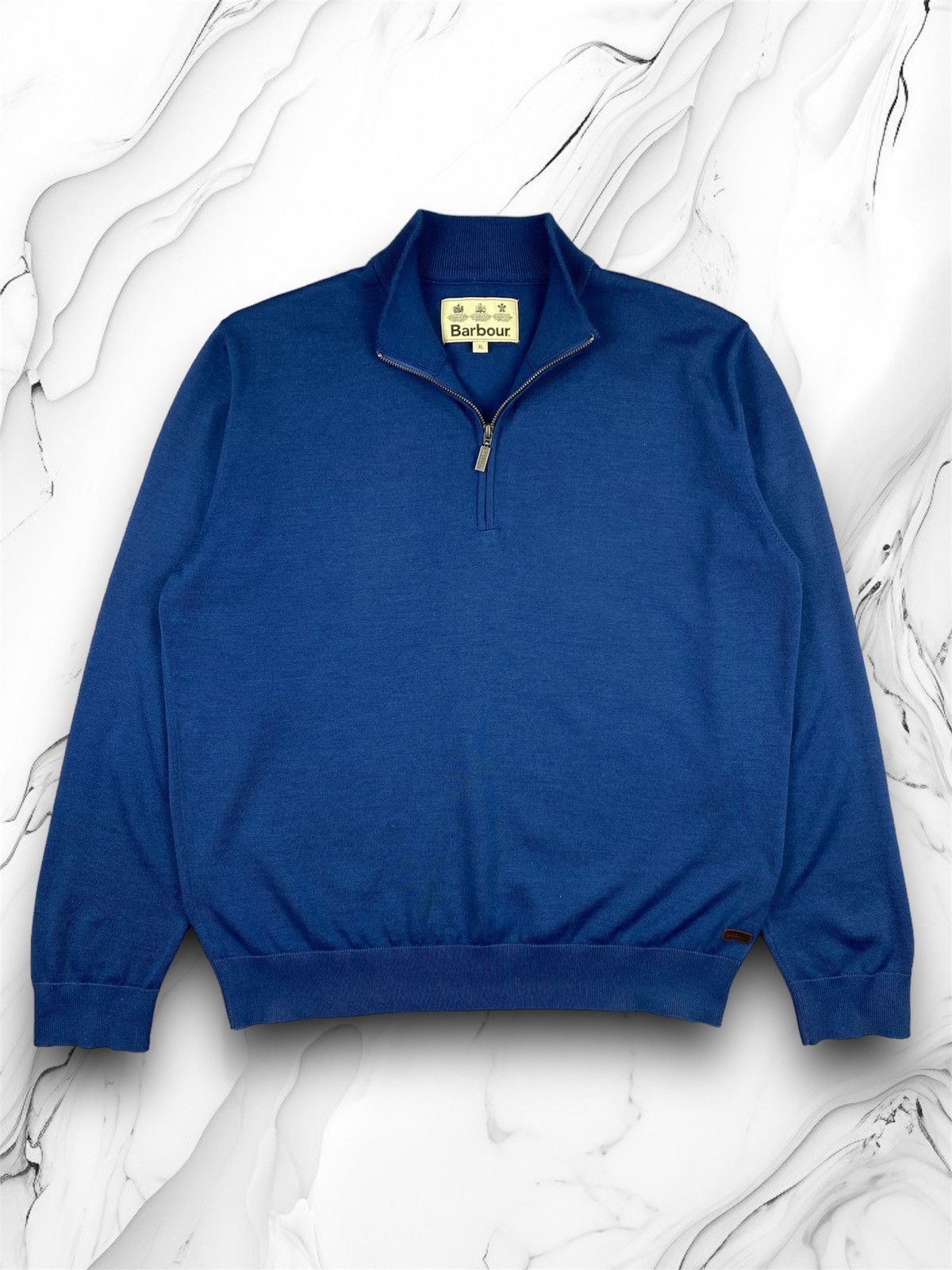 Barbour × Vintage Vintage Barbour Luxury Half Zip Wool Sweater Jumper Size US XL / EU 56 / 4 - 1 Thumbnail
