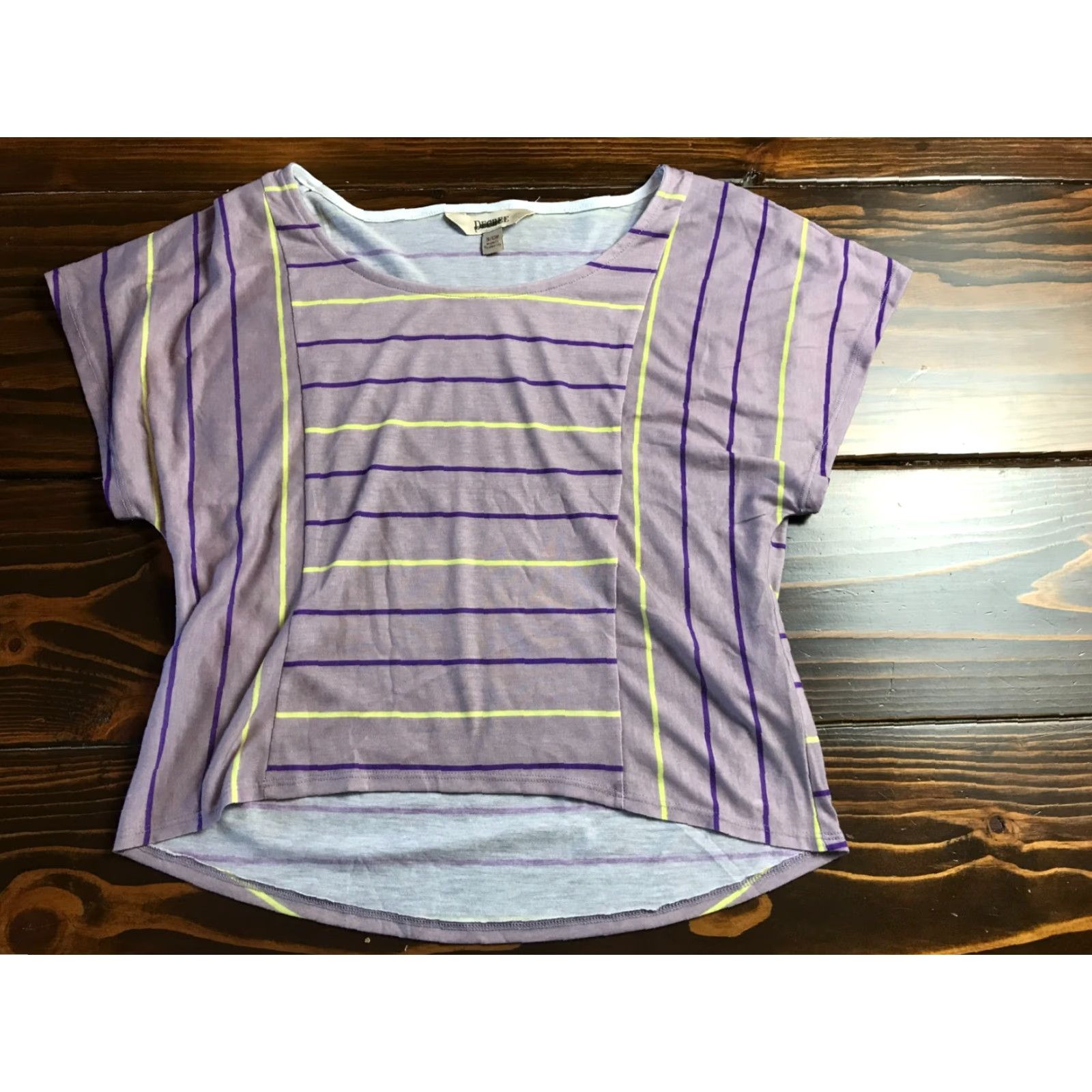 Decree Decree Shirt, Women’s Size Small, Purple, Striped, Short Sleeve, T-Shirt, Regular, Casual, Modern, gift-ready? Size S / US 4 / IT 40 - 2 Thumbnail