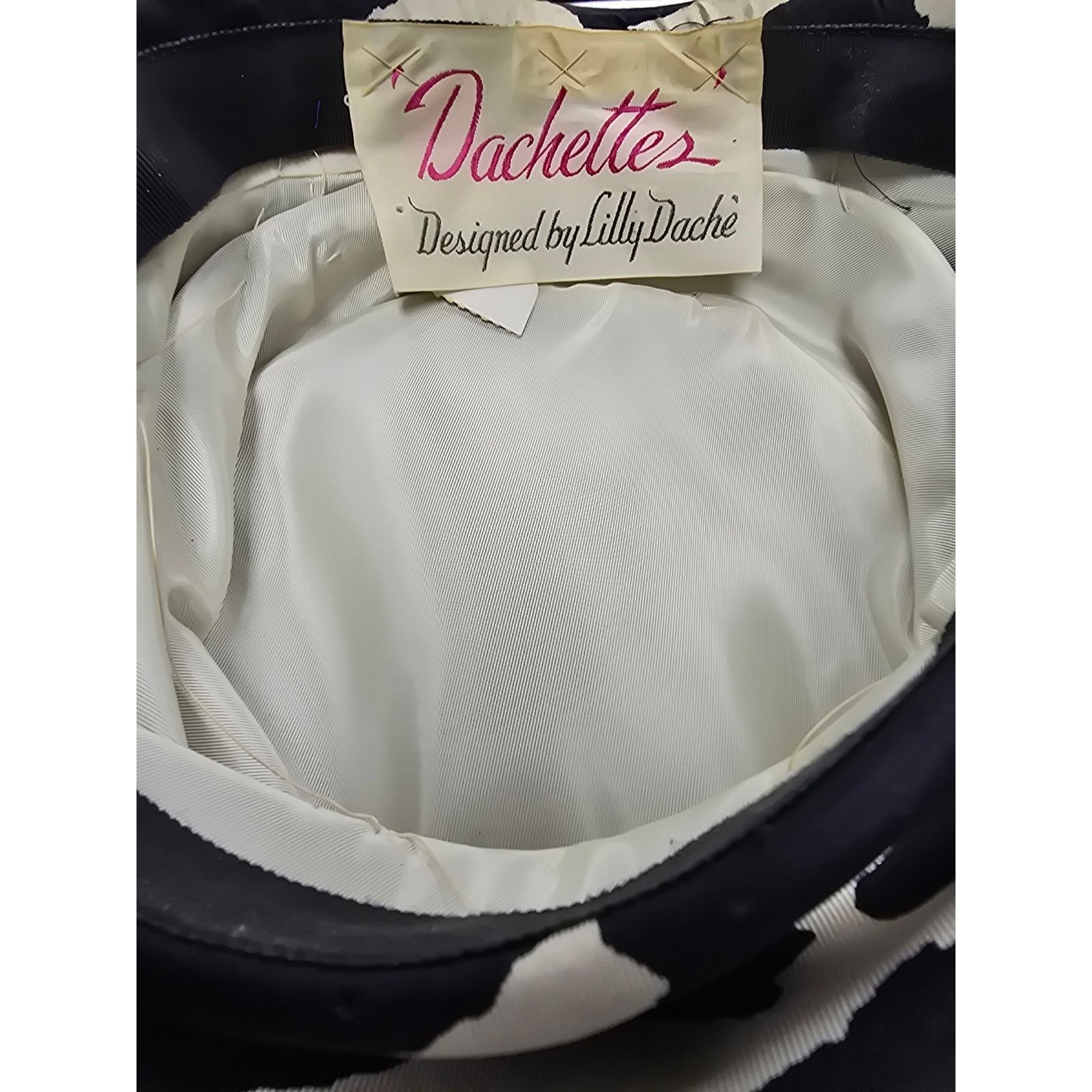 Other Vintage Dachettes by Lilly Dache Hat, Black & Ivory Size ONE SIZE - 7 Thumbnail