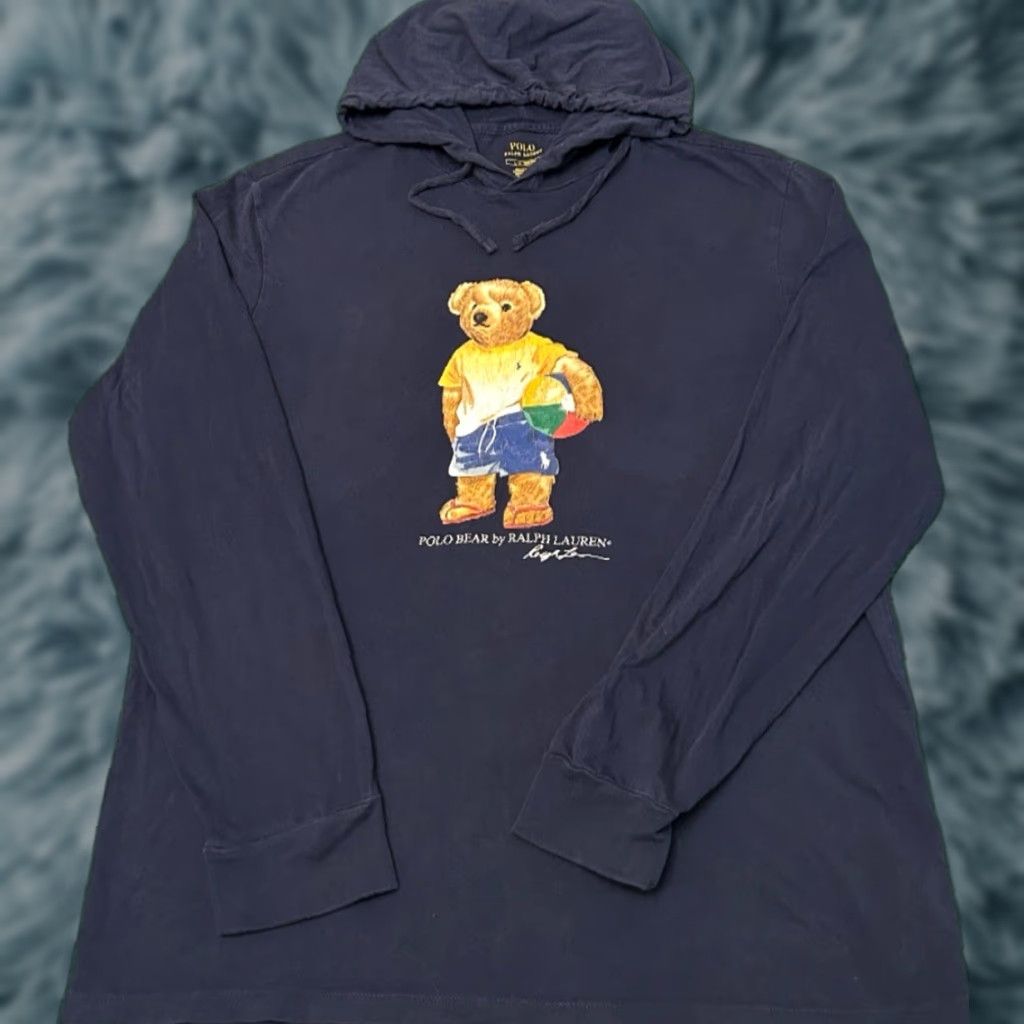 VINTAGE Polo Ralph Lauren Hoodie Men's Large Long Sleeve Pullover