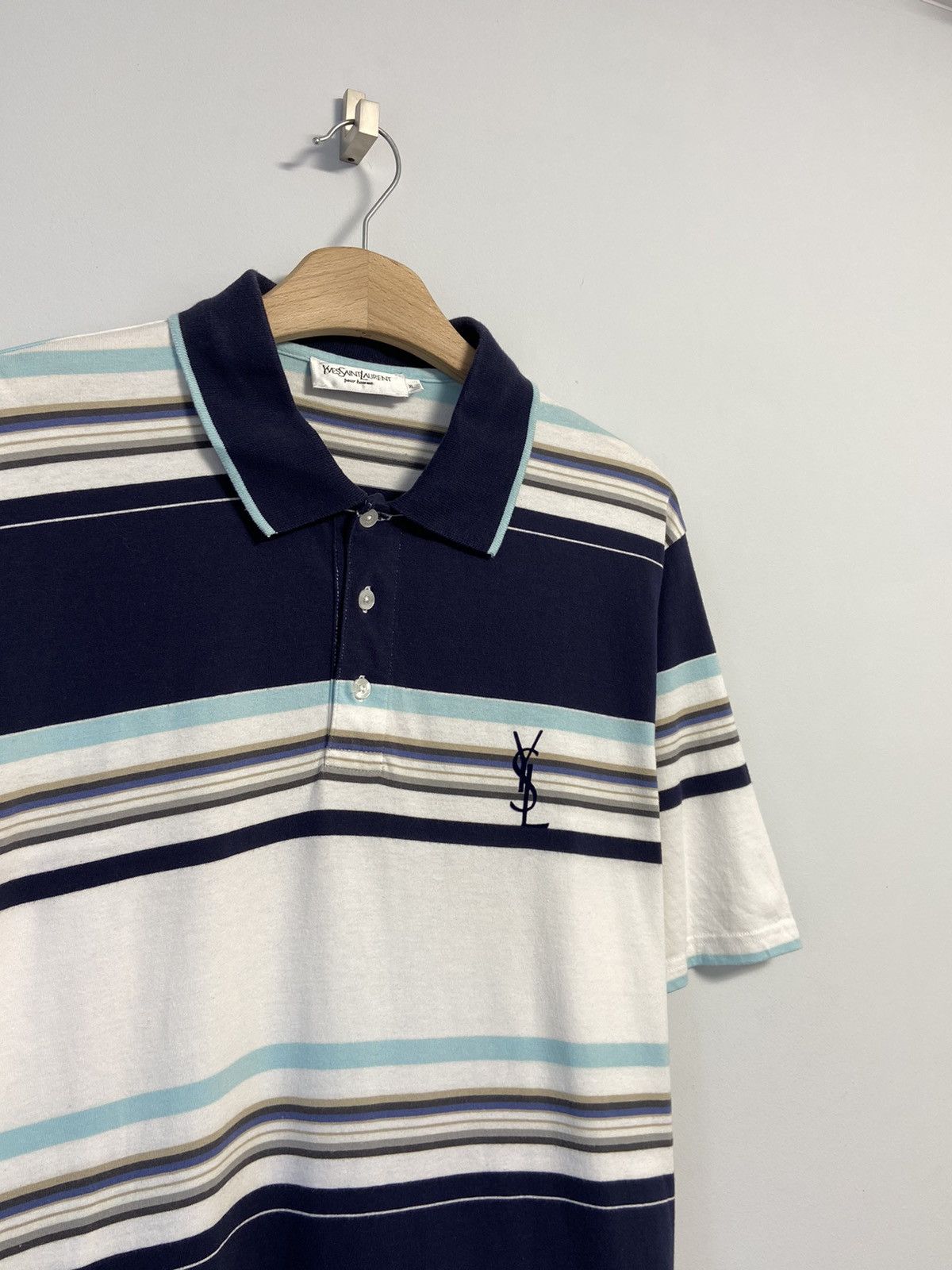 Yves Saint Laurent YSL Yves Saint Laurent polos shirt velor logo Size US XL / EU 56 / 4 - 2 Thumbnail