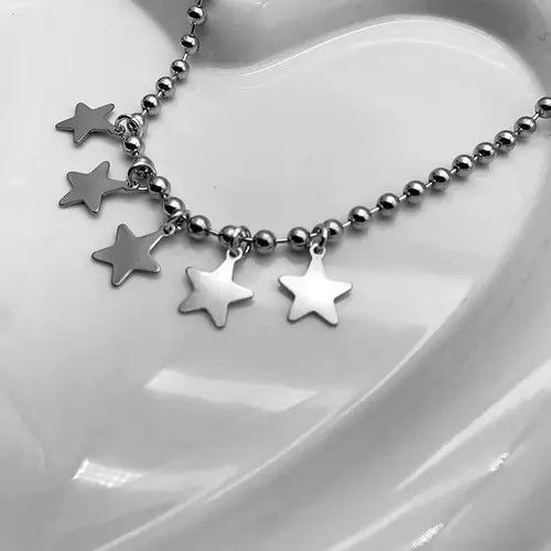 Vintage Unisex Stars Pendant Bead Necklace Size ONE SIZE - 1 Thumbnail