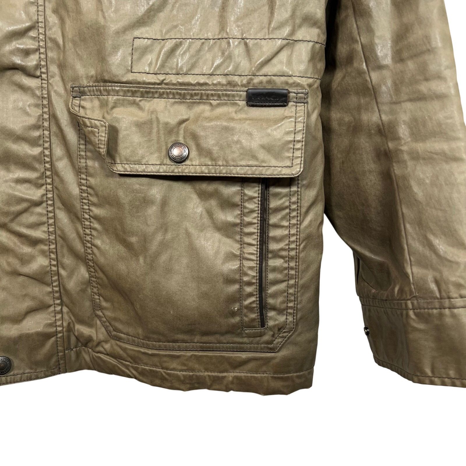 Coach Coach Brown Waxed Field Hooded Jacket Medium 21x30 Preowned Size US M / EU 48-50 / 2 - 5 Thumbnail