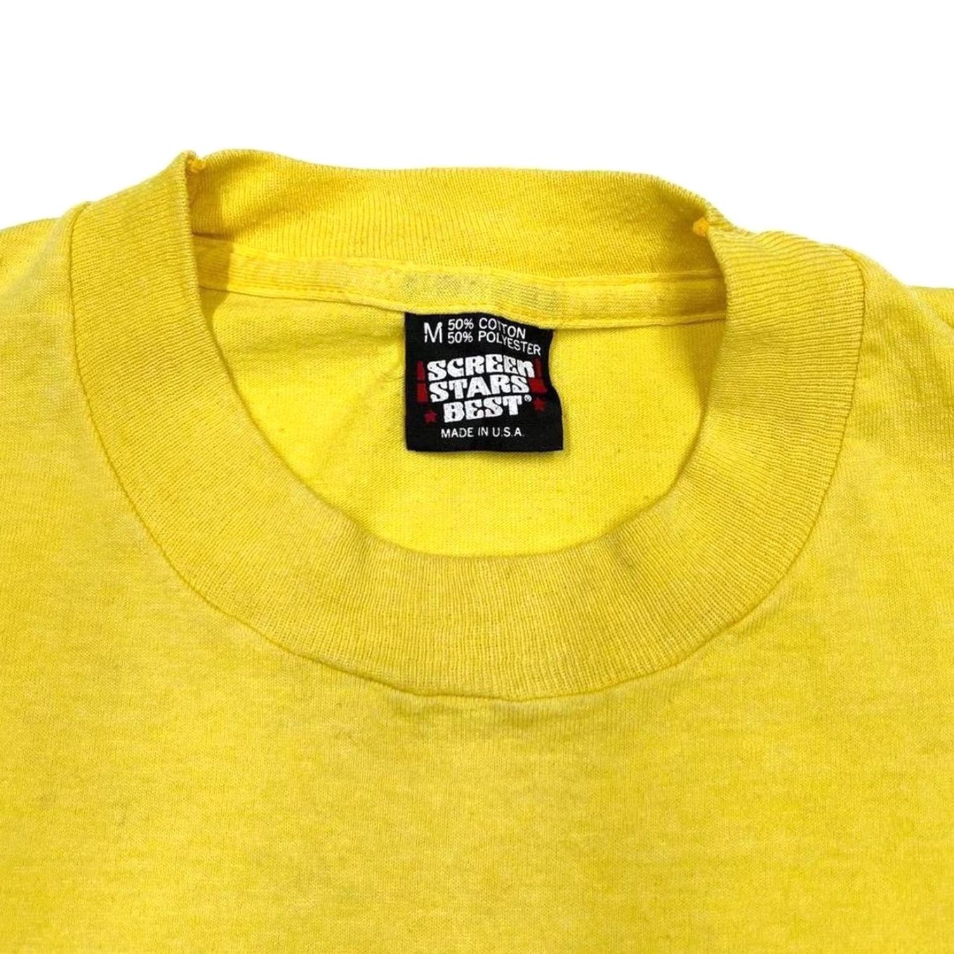 Vintage VINTAGE Screen Stars Run With The Best Davenport, Iowa Single Stitch T-Shirt Small Yellow Mens Shirt XS? Size US S / EU 44-46 / 1 - 3 Thumbnail