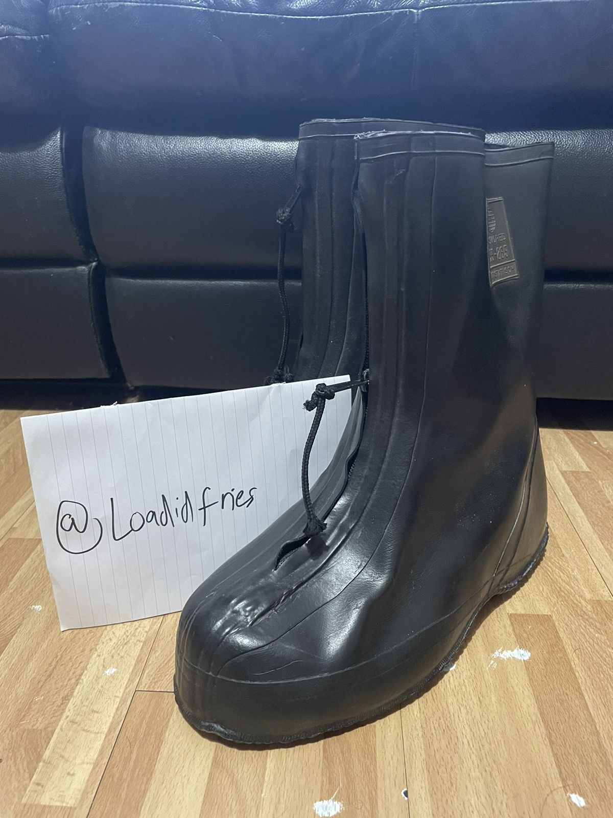 image of German Army Trainers Vintage German Army Overboot in Black, Men's (Size 8)