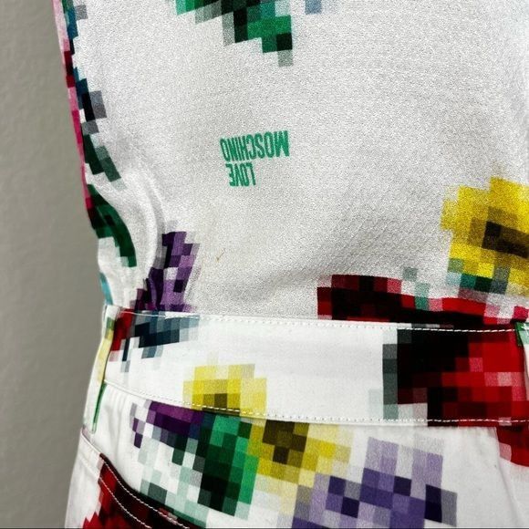 Love Moschino LOVE MOSHINO Pixelated Romper Floral Ruffle Playsuit Size 28" / US 6 / IT 42 - 10 Thumbnail