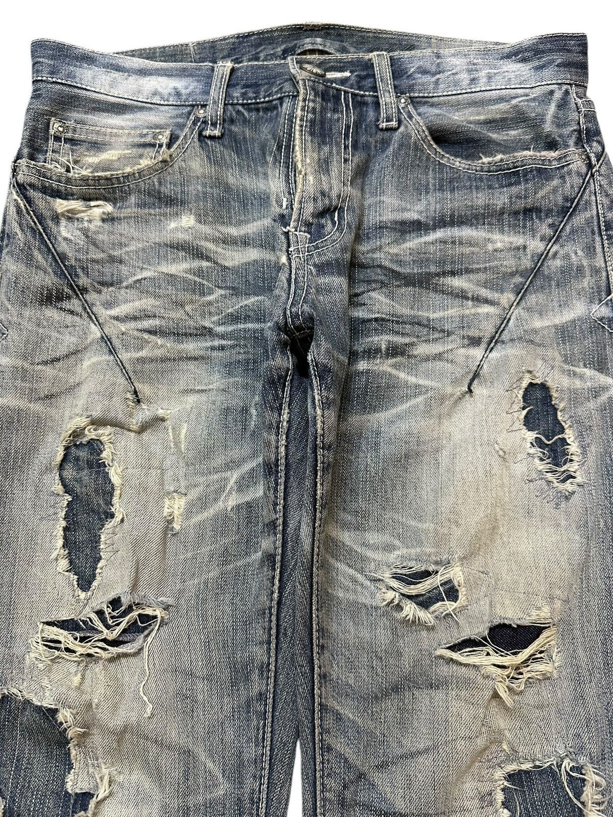 If Six Was Nine Vintage Japanese Brand Blue Faded Distressed Loose Jeans Size US 32 / EU 48 - 3 Thumbnail