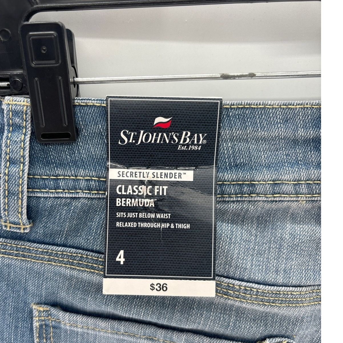 St. Johns Bay St. John's Bay Women's Denim stretch 4 Classic Bermuda short Size 27" / US 4 / IT 40 - 4 Thumbnail