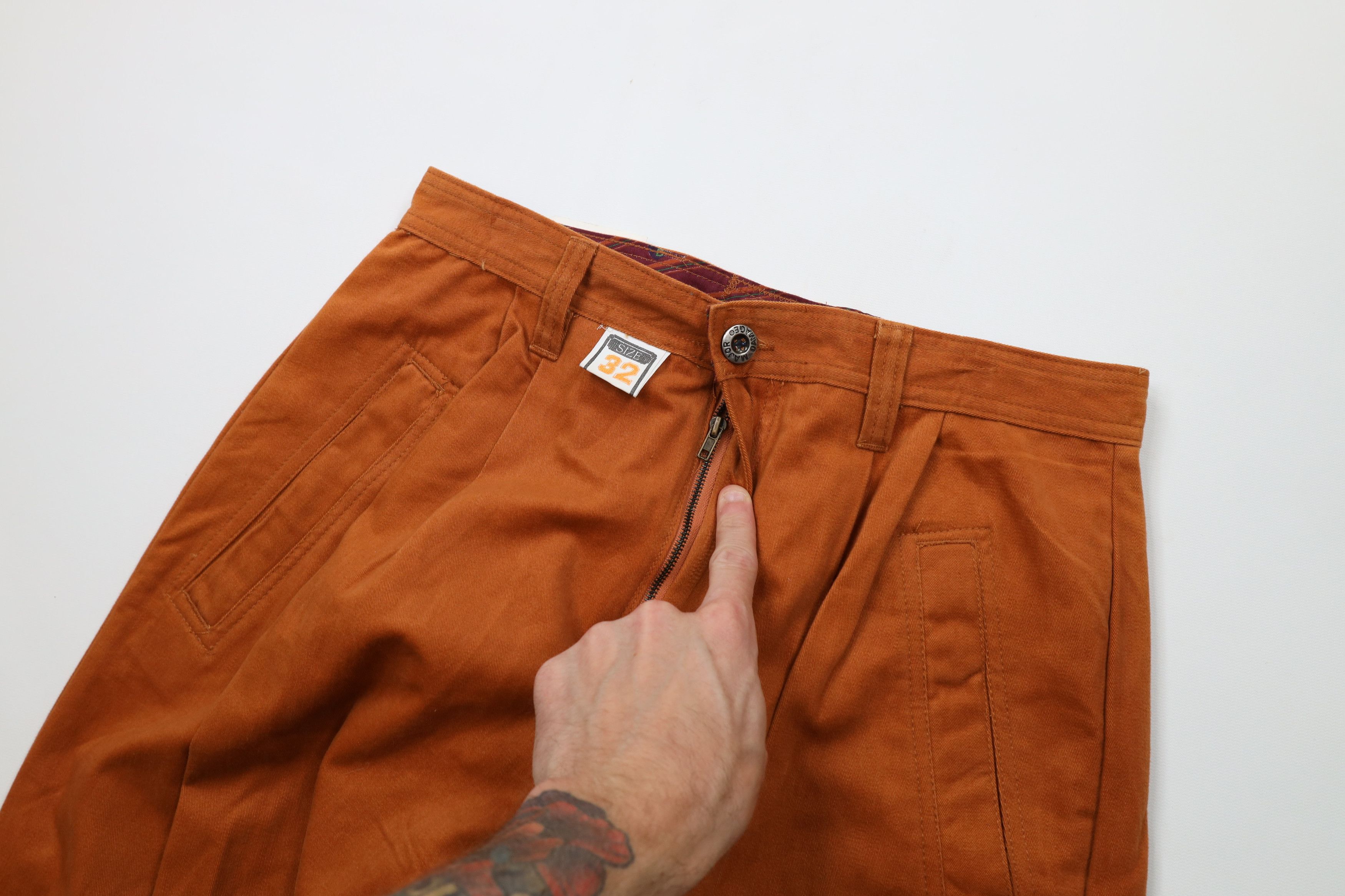 Vintage Deadstock Vintage 90s Streetwear Cuff Tapered Pants Orange Size US 32 / EU 48 - 7 Thumbnail