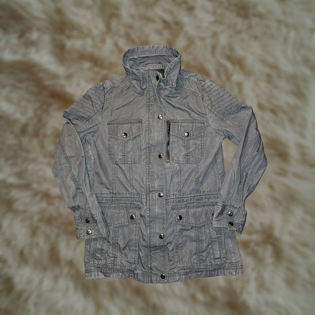 Banana Republic VINTAGE Banana Republic Military Jacket Women's Small Gray Full Zip Snap Size S / US 4 / IT 40 - 1 Thumbnail
