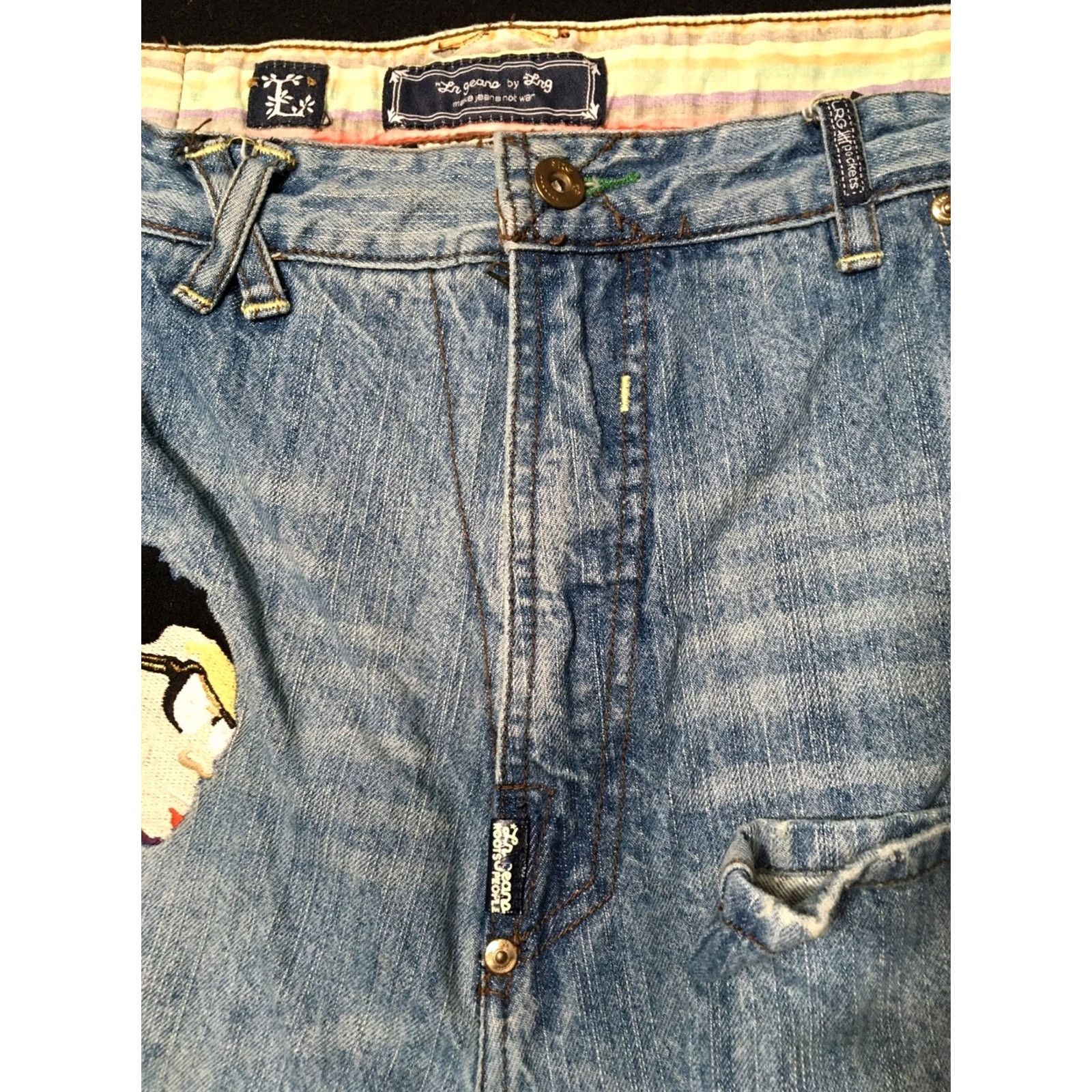 Rainbow LRG Jeans 42x32 Blue Denim 5-Pocket Grunge Fit VTG Wide-Leg Mens Jeans Size US 42 / EU 58 - 7 Thumbnail