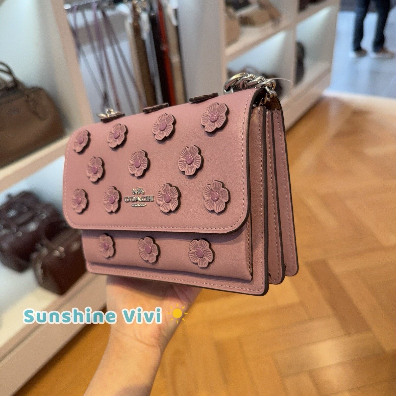 Coach NWT Coach Mini Klare Crossbody Bag Floral CAK00 Silver/Lilac Size ONE SIZE - 3 Thumbnail