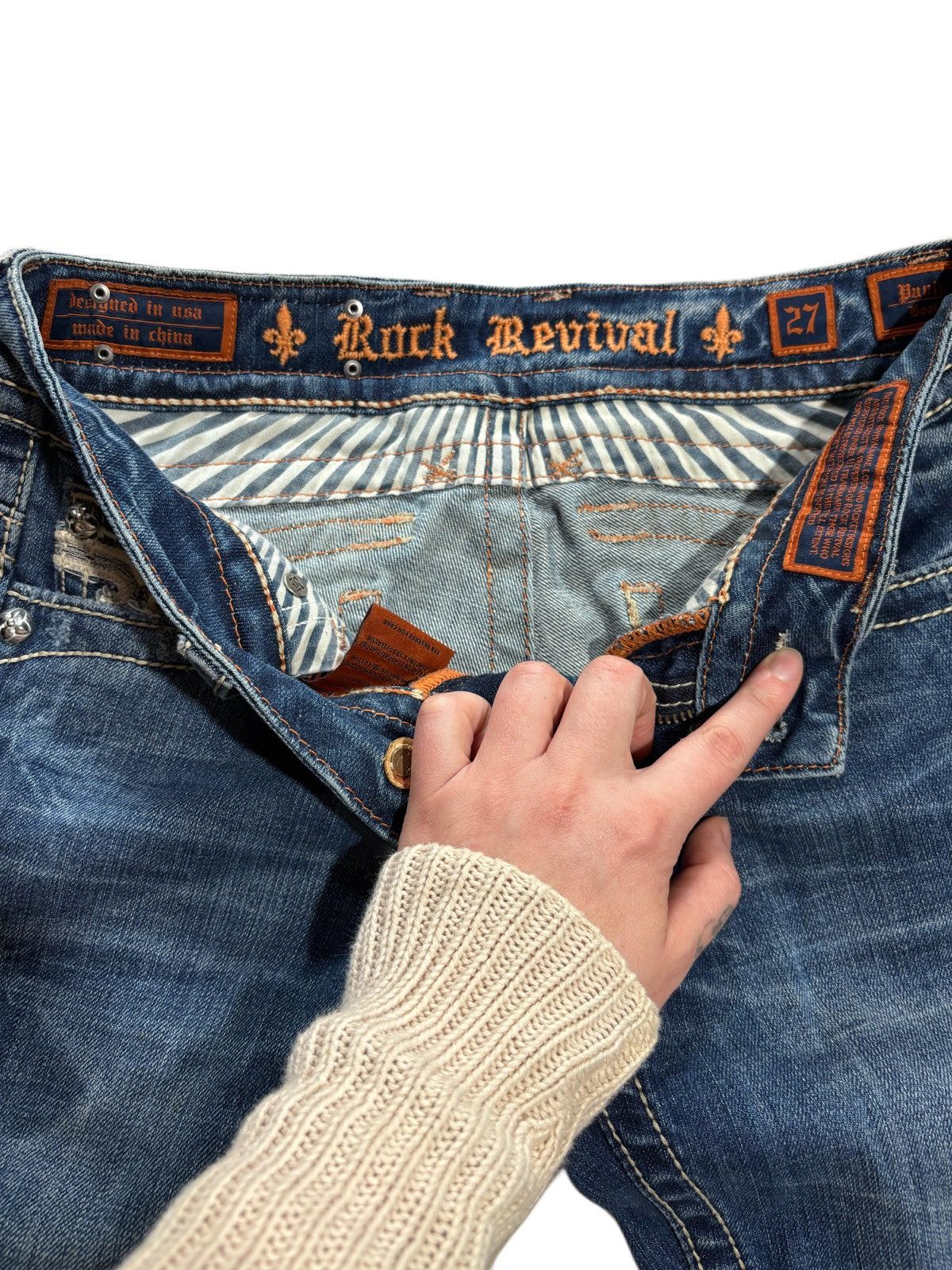 Rock Revival × Vintage Rock revival classic design bootcut low rise jeans Size 27" / US 4 / IT 40 - 5 Thumbnail