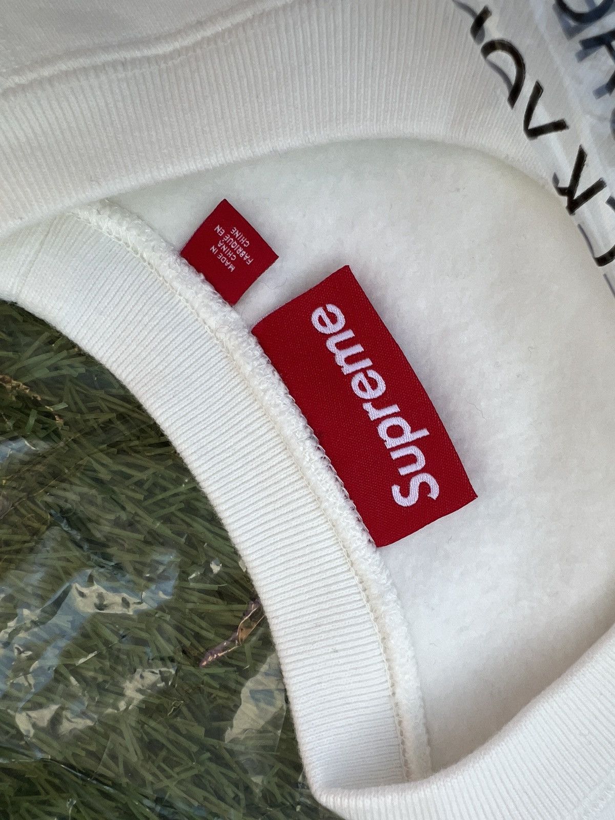トップス washed box logo crewneck white Supreme Washed Box Logo Crewneck White Men's - SS25 - US