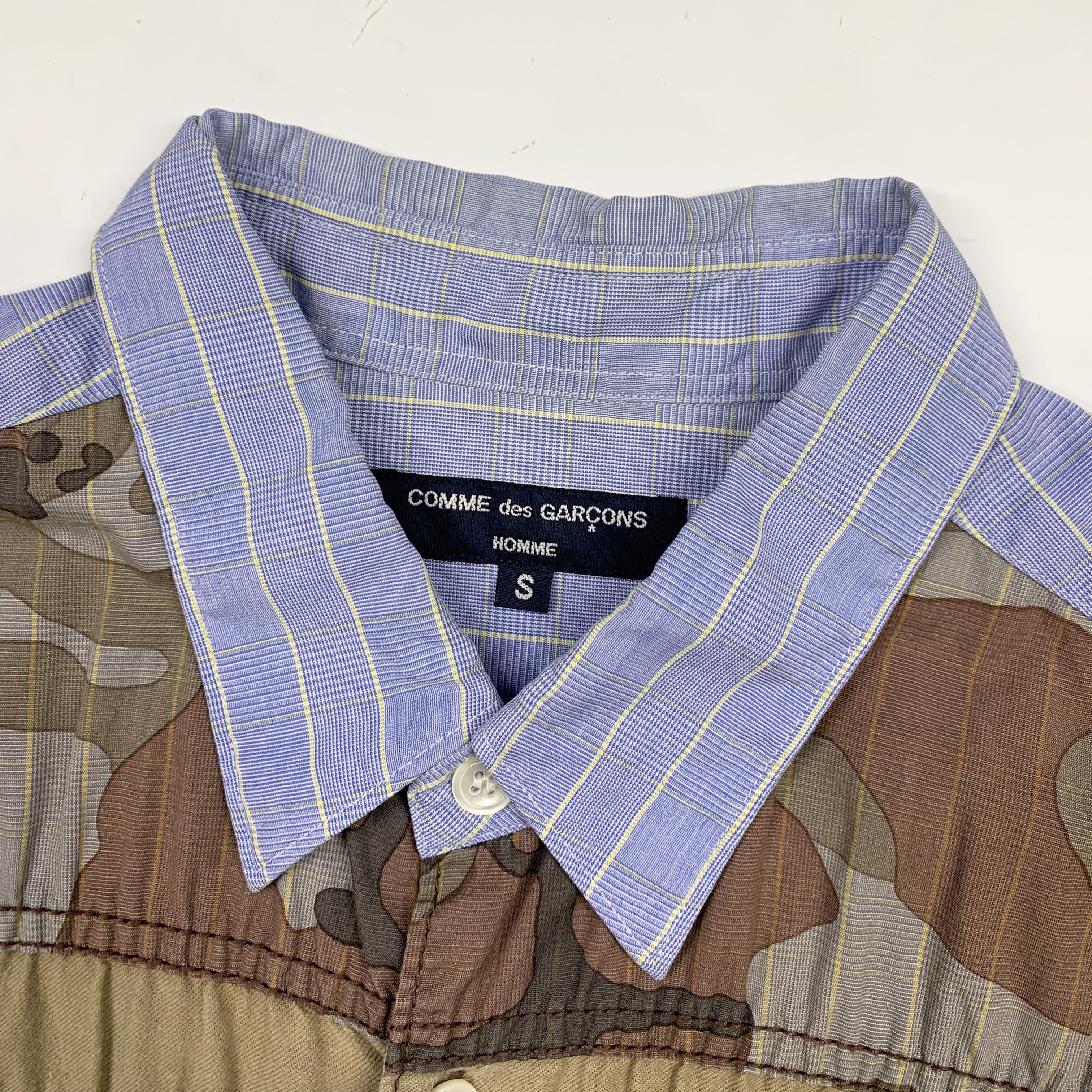Comme des Garcons × Comme des Garcons Homme Plus 2011 Camo Patchwork Stripe Shirt Size M / US 6-8 / IT 42-44 - 5 Thumbnail