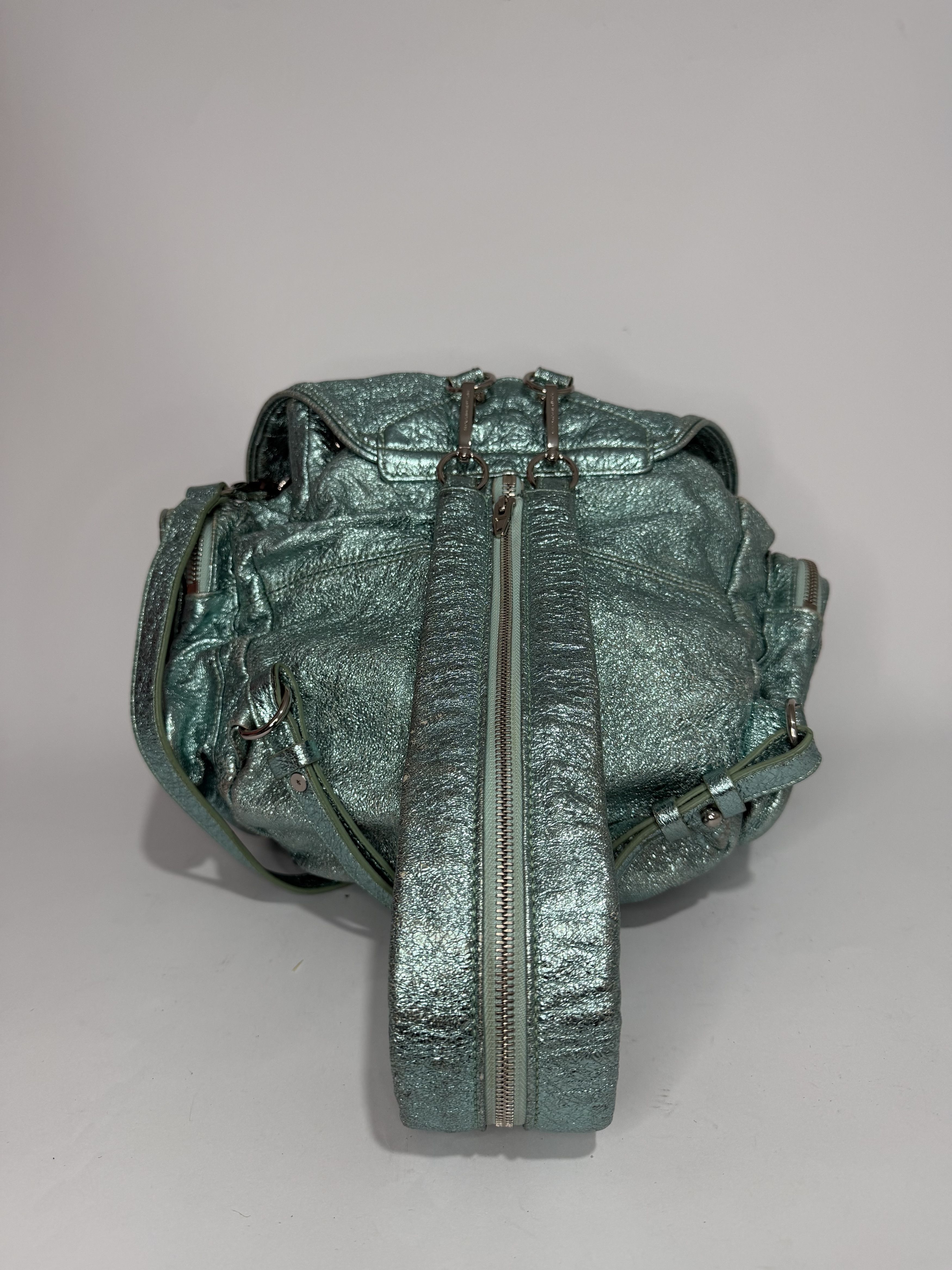 Alexander Wang Alexander Wang Metallic Mint Leather Marti Backpack Bag Size ONE SIZE - 3 Thumbnail