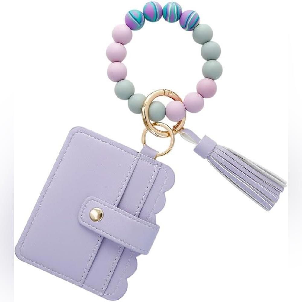 Designer Purple wristlet wallet with keychain Size ONE SIZE - 1 Thumbnail