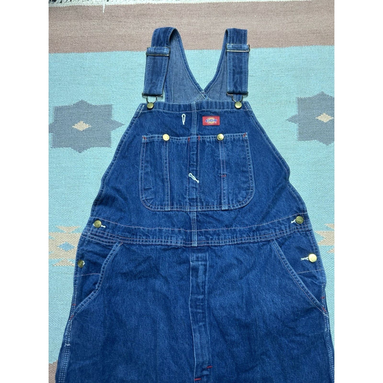 Dickies VINTAGE Dickies Denim Bib Overalls Workwear Farm Dark Blue Jeans Men’s 38x30 Bibs Jeans Denim 38 30 Mens Blue Size US 38 / EU 54 - 3 Thumbnail