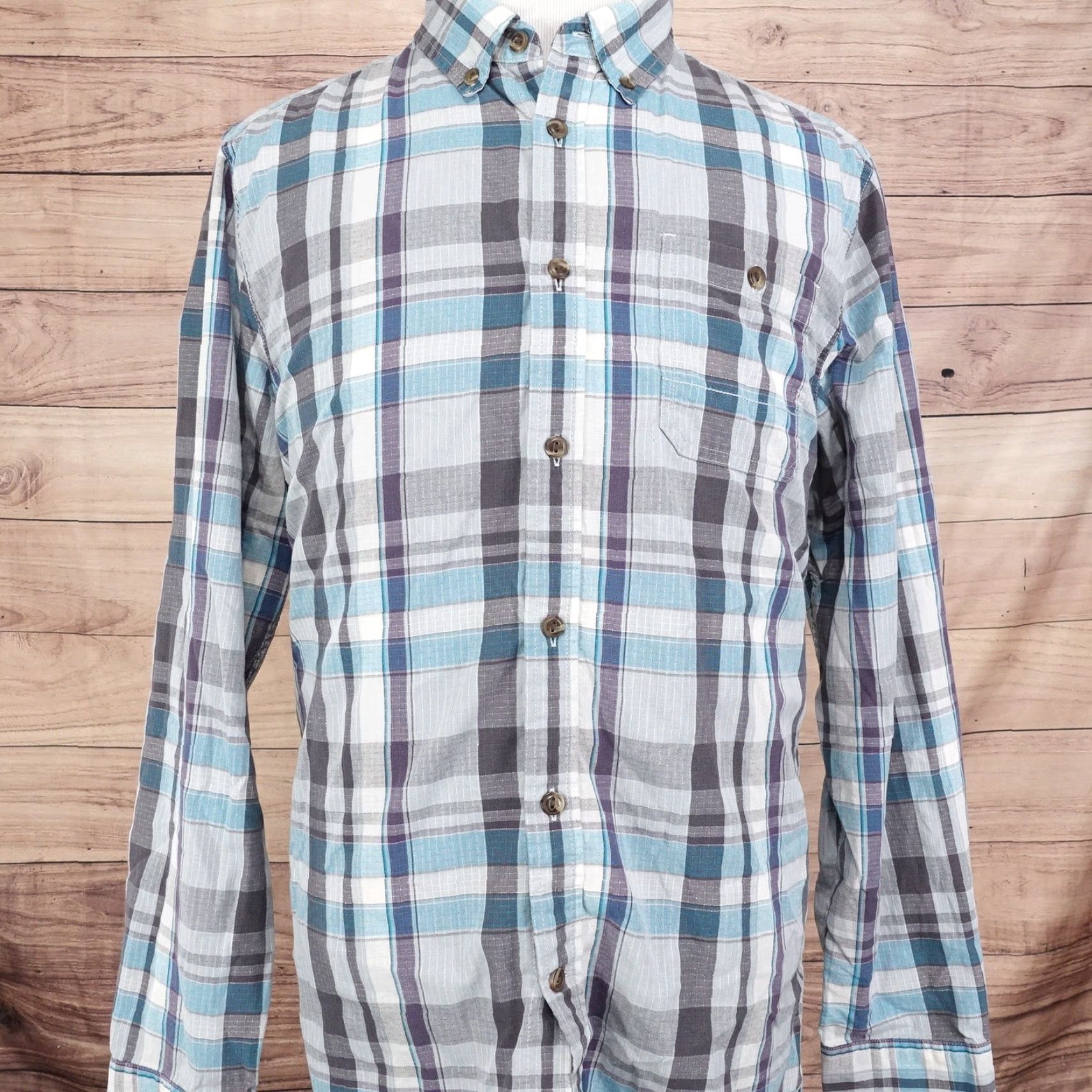 The North Face The North Face Shirt Mens XL Blue Plaid Button Down Long Sleeve Outdoor -04 Size US XL / EU 56 / 4 - 3 Thumbnail