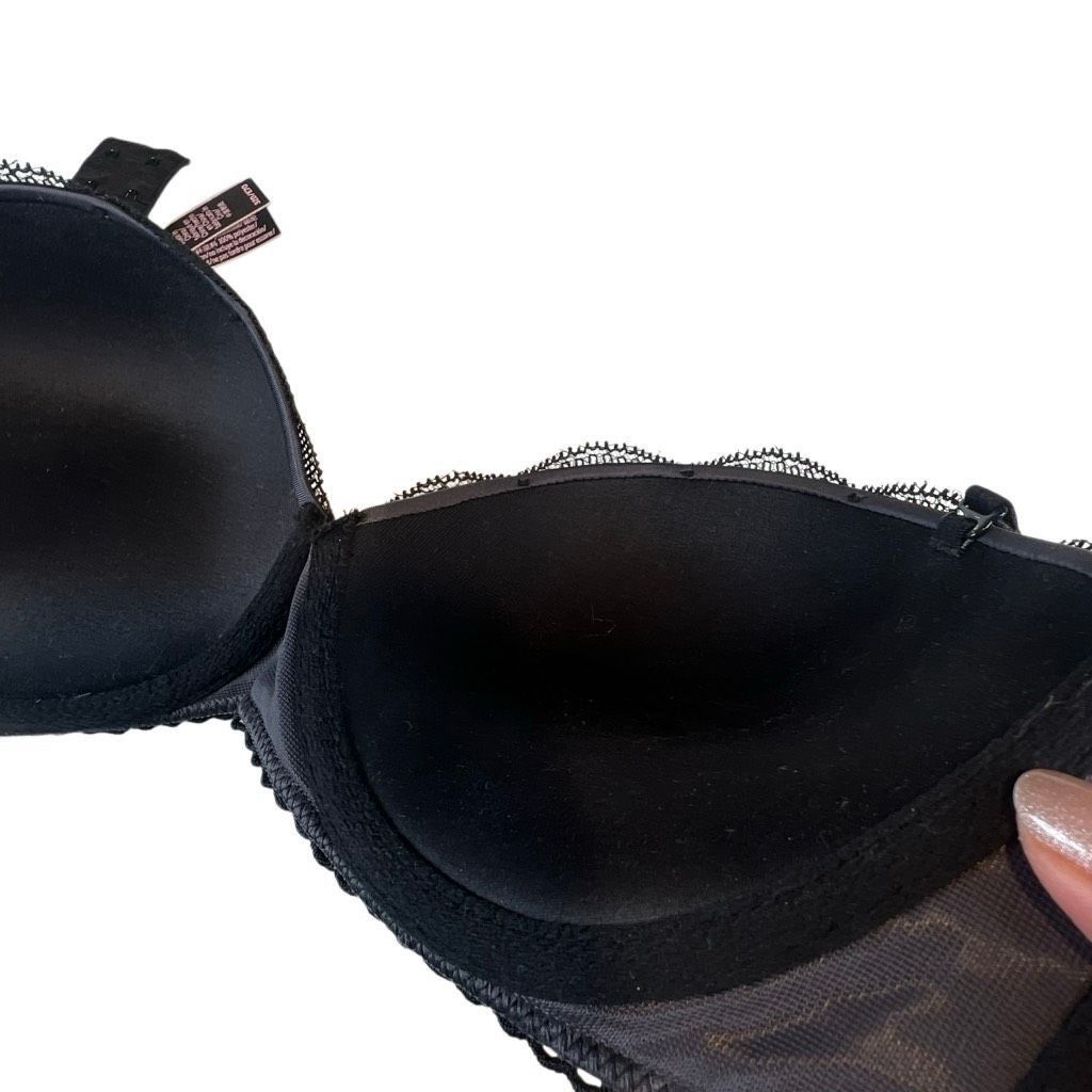 Victoria's Secret Victoria’s Secret Very Sexy Black Mesh Overlay Push-Up Bra 32D E70 Size ONE SIZE - 11 Thumbnail