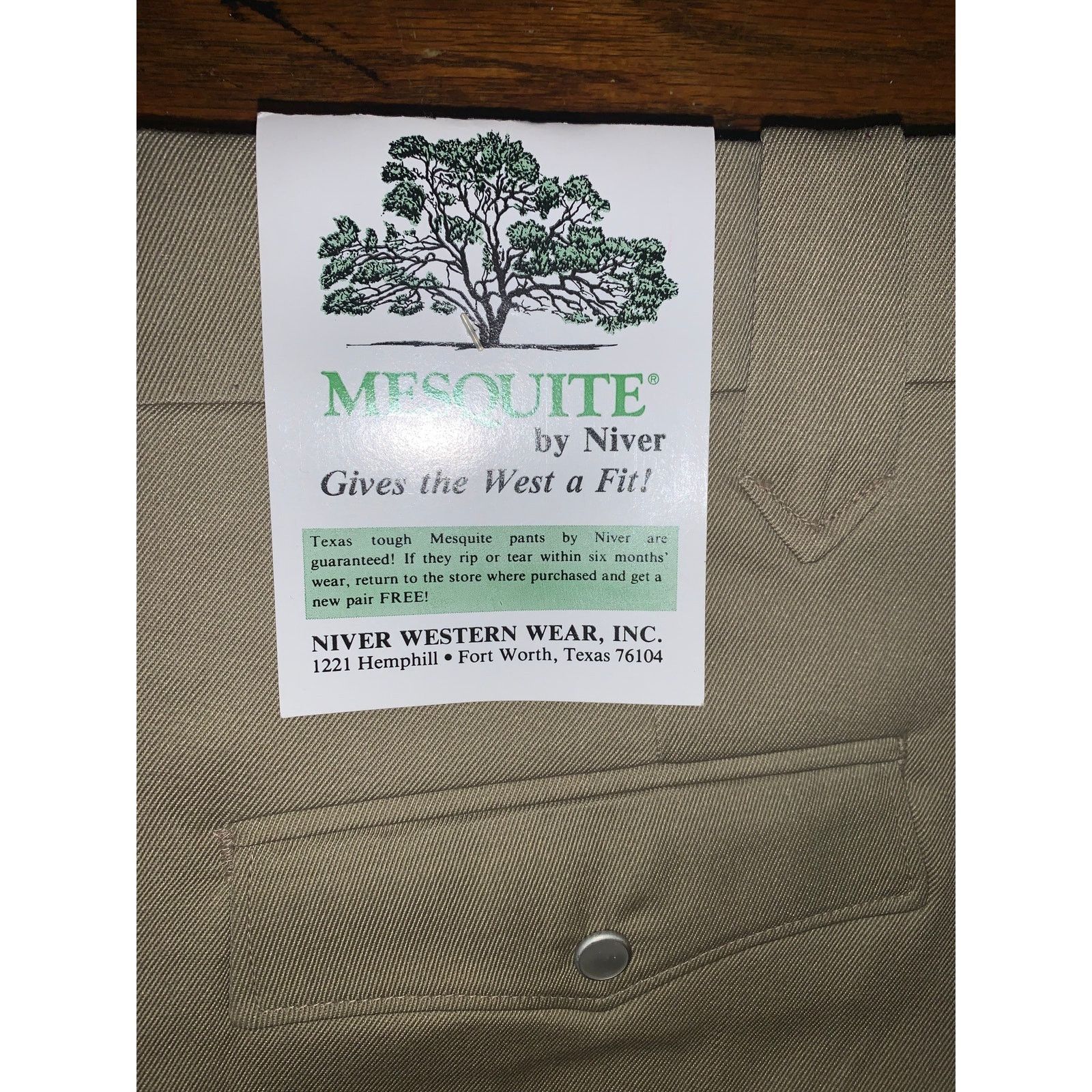 Other × Vintage Mesquite Niver Western Dress Pants Khaki Pleated 36x37 NWT Size US 38 / EU 54 - 5 Thumbnail