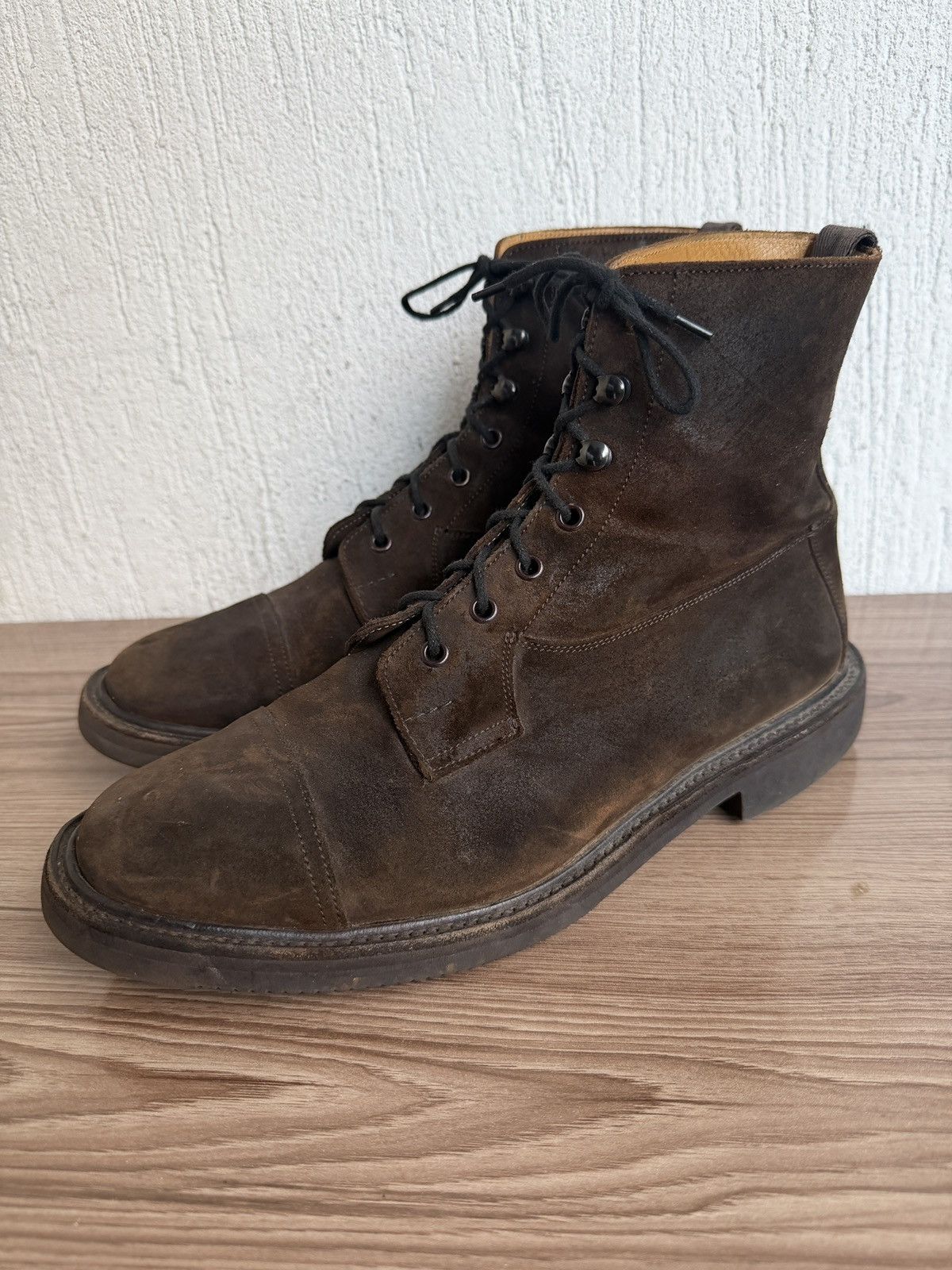 Evan Kinori × Tricker's Grassmere oiled waxed suede boots Size US 10.5 / EU 43-44 - 3 Thumbnail