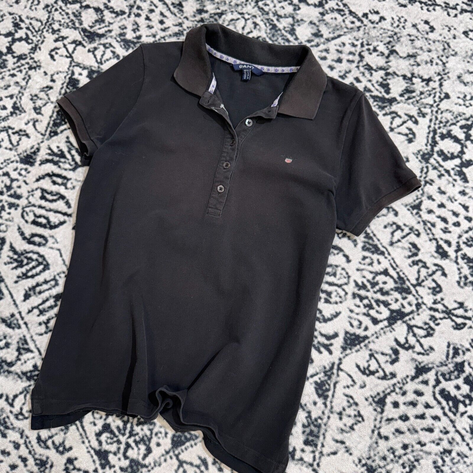 Gant × Vintage Vintage Gant Unisex Black Cotton Polo Shirt Size M Y2K 90s Size US M / EU 48-50 / 2 - 2 Thumbnail