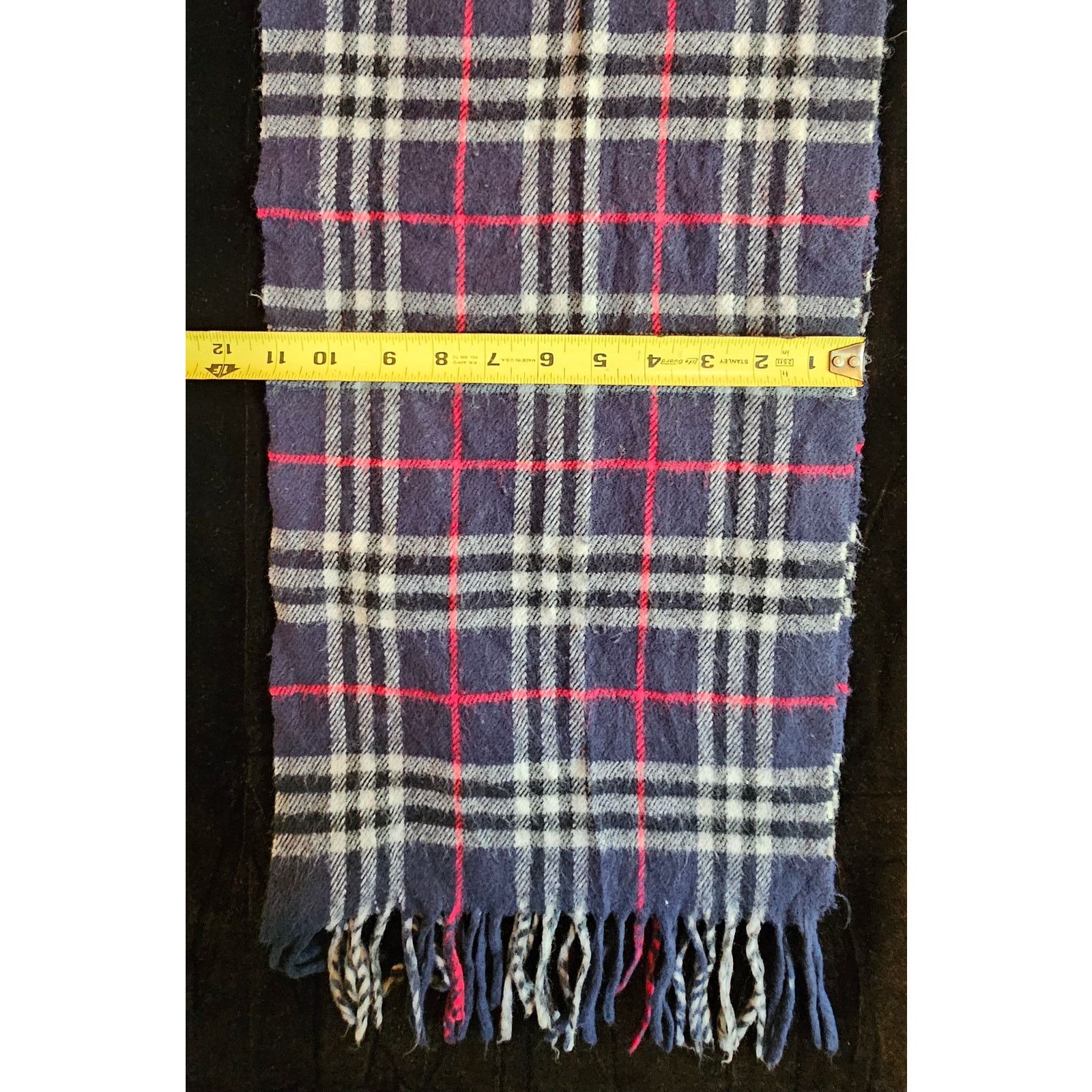 Burberry BURBERRYs of London 100% Lambswool Blue Scarf Nova Check Size ONE SIZE - 5 Thumbnail