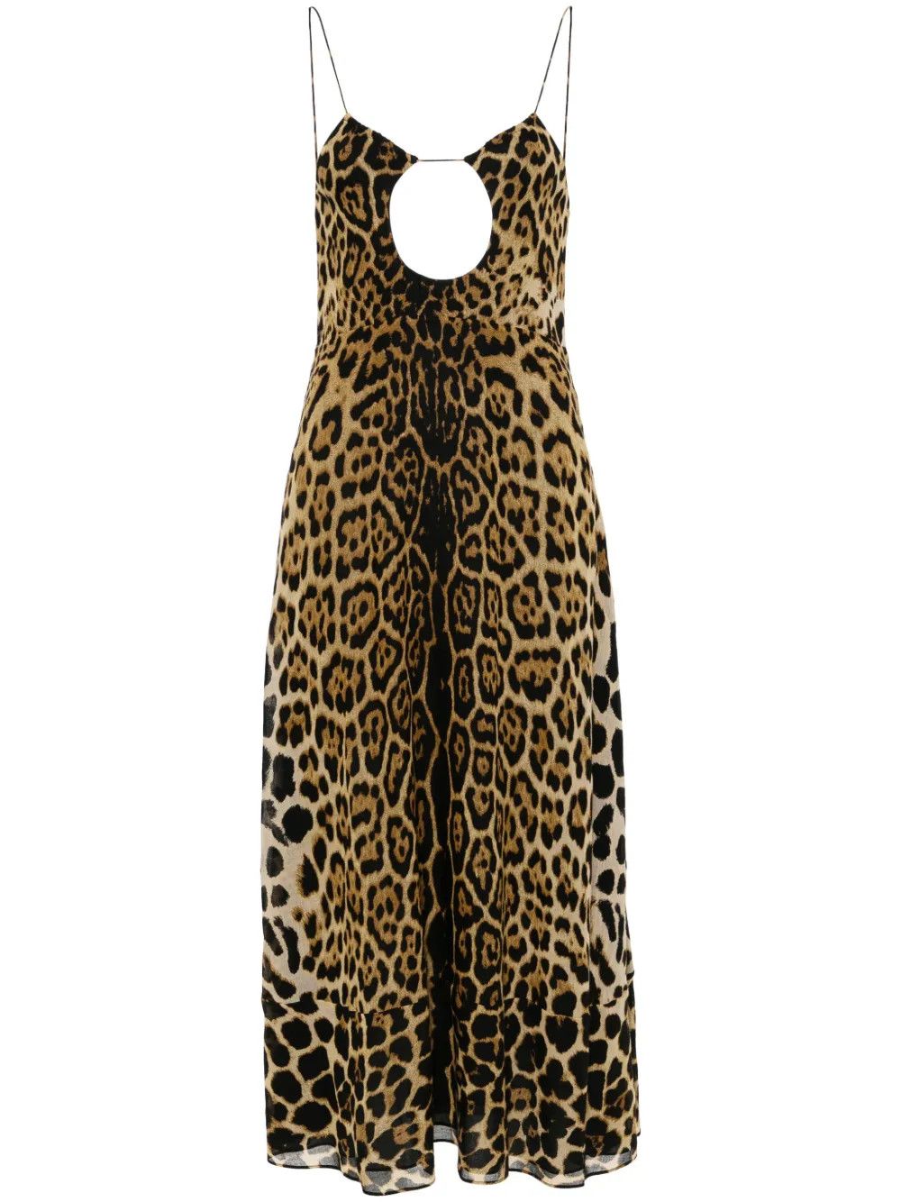Saint Laurent Paris o1y0126 Midi Dress in Brown/Black Size L / US 10 / IT 46 - 1 Thumbnail
