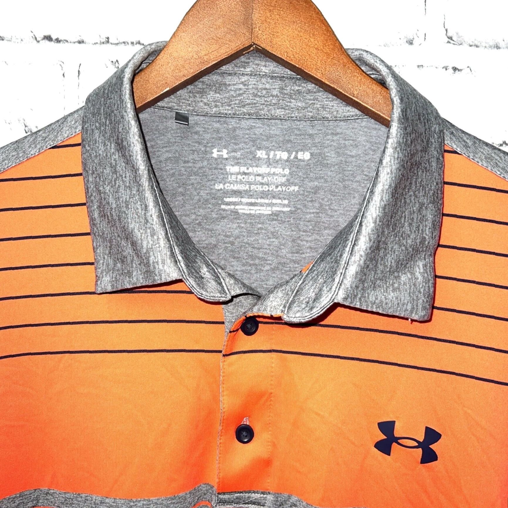 Under Armour VINTAGE Under Armour Polo Shirt Men XL Gray Striped Casual Sportswear Size US XL / EU 56 / 4 - 2 Thumbnail